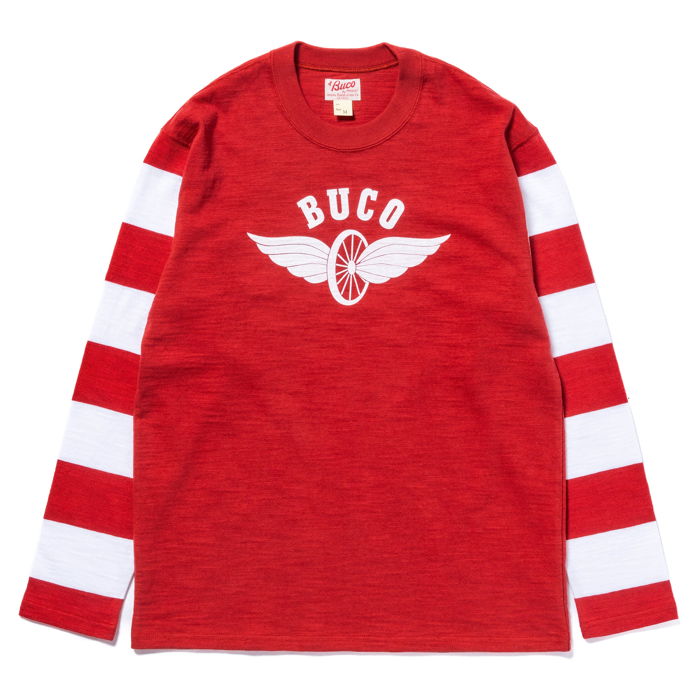BUCO STRIPED SLEEVE TEE / FLYING WHEEL – The Real McCoy's