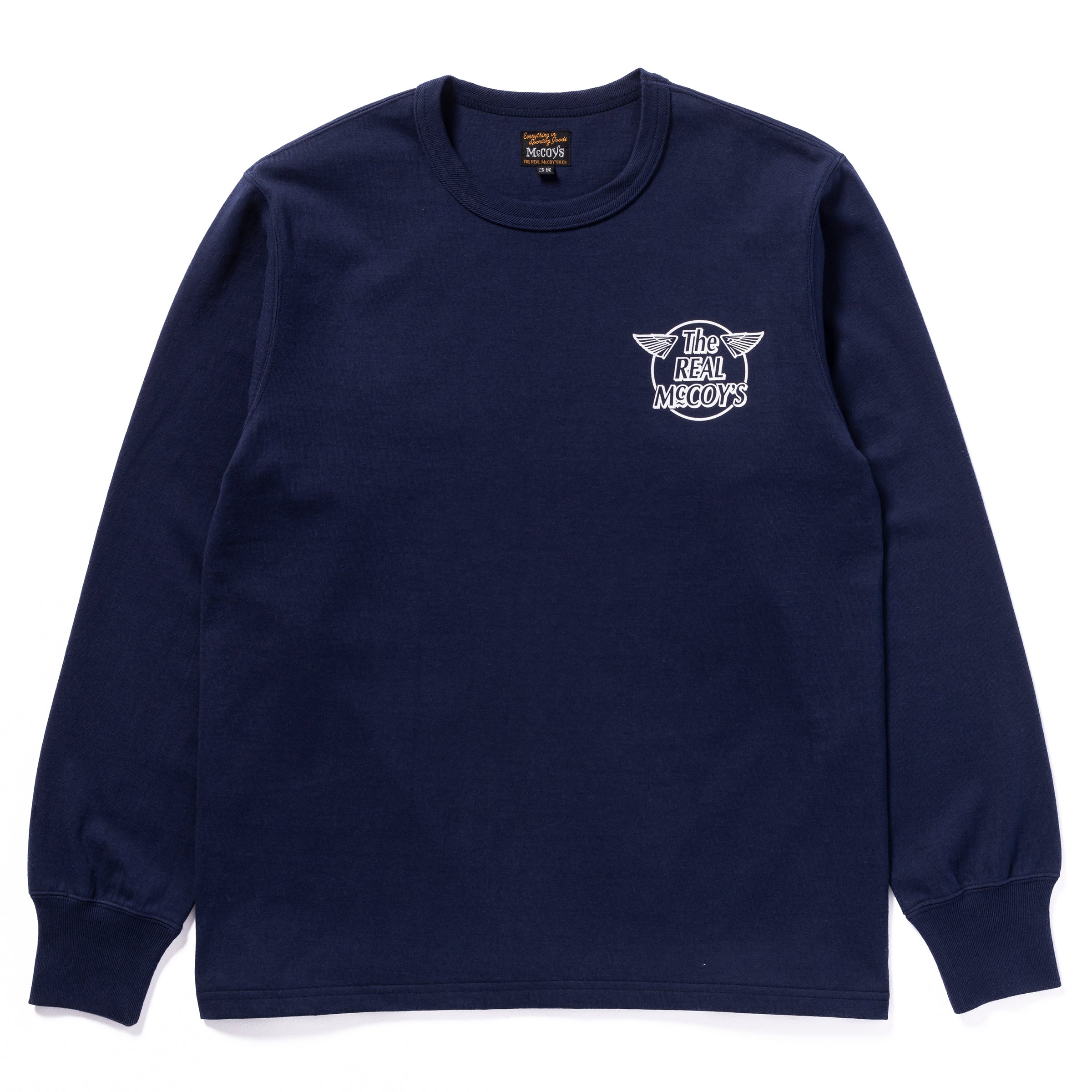 タ*ツ様 The REAL McCOY'S USNロゴ ネイビー クルーネック THE REAL McCOY'S LOGO TEE L/S 'WHITE LOGO' – The Real McCoy's