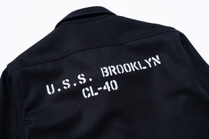 U.S.N. WOOL BLUE FLANNEL SHIRT / U.S.S. BROOKLYN