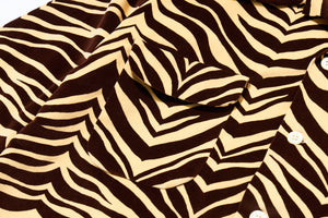 PRINTED VELOUR OPEN-COLLAR SHIRT / ZEBRA
