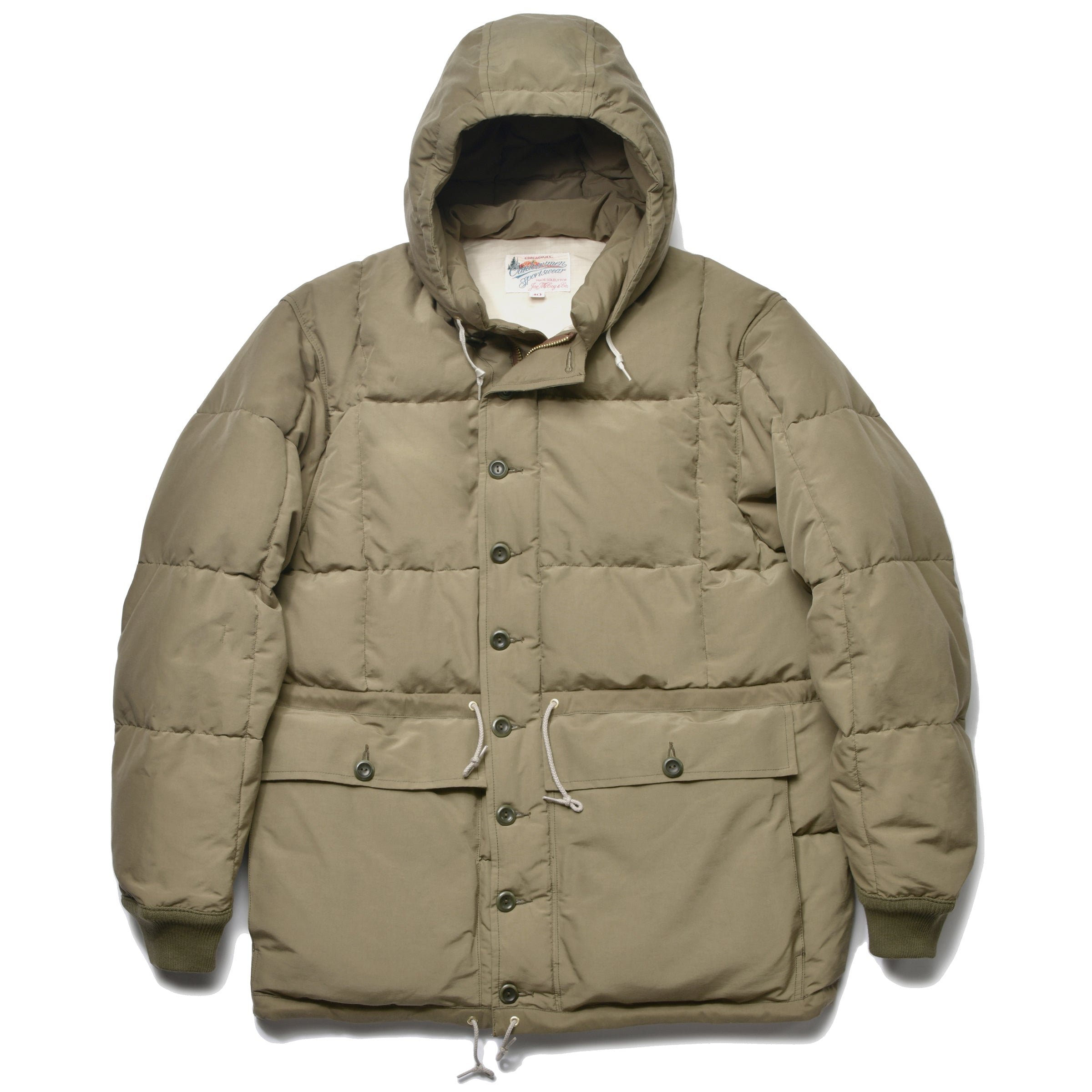 COTTON/NYLON HOODED DOWN JACKET