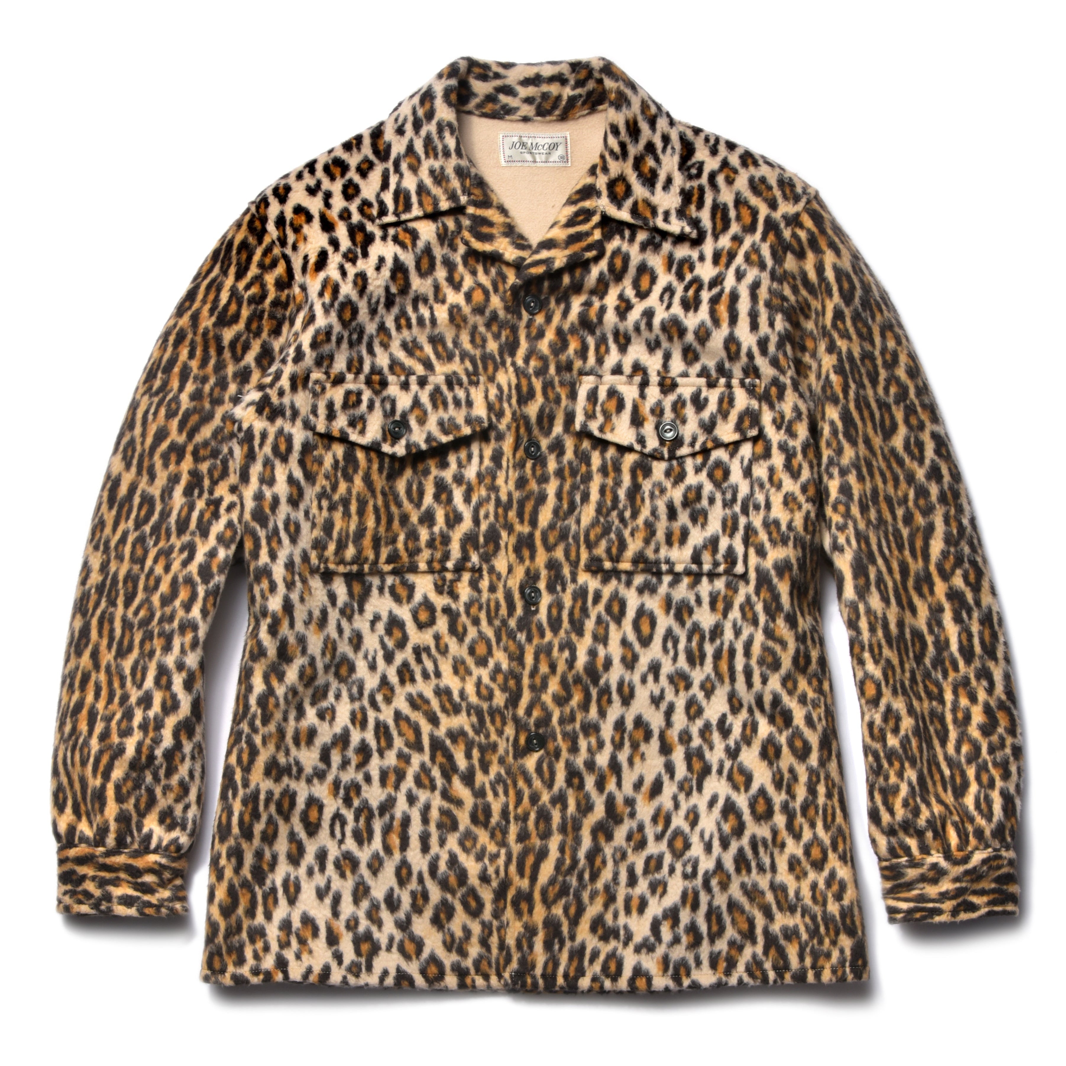 JM LEOPARD FUR OPEN COLLAR SHIRT