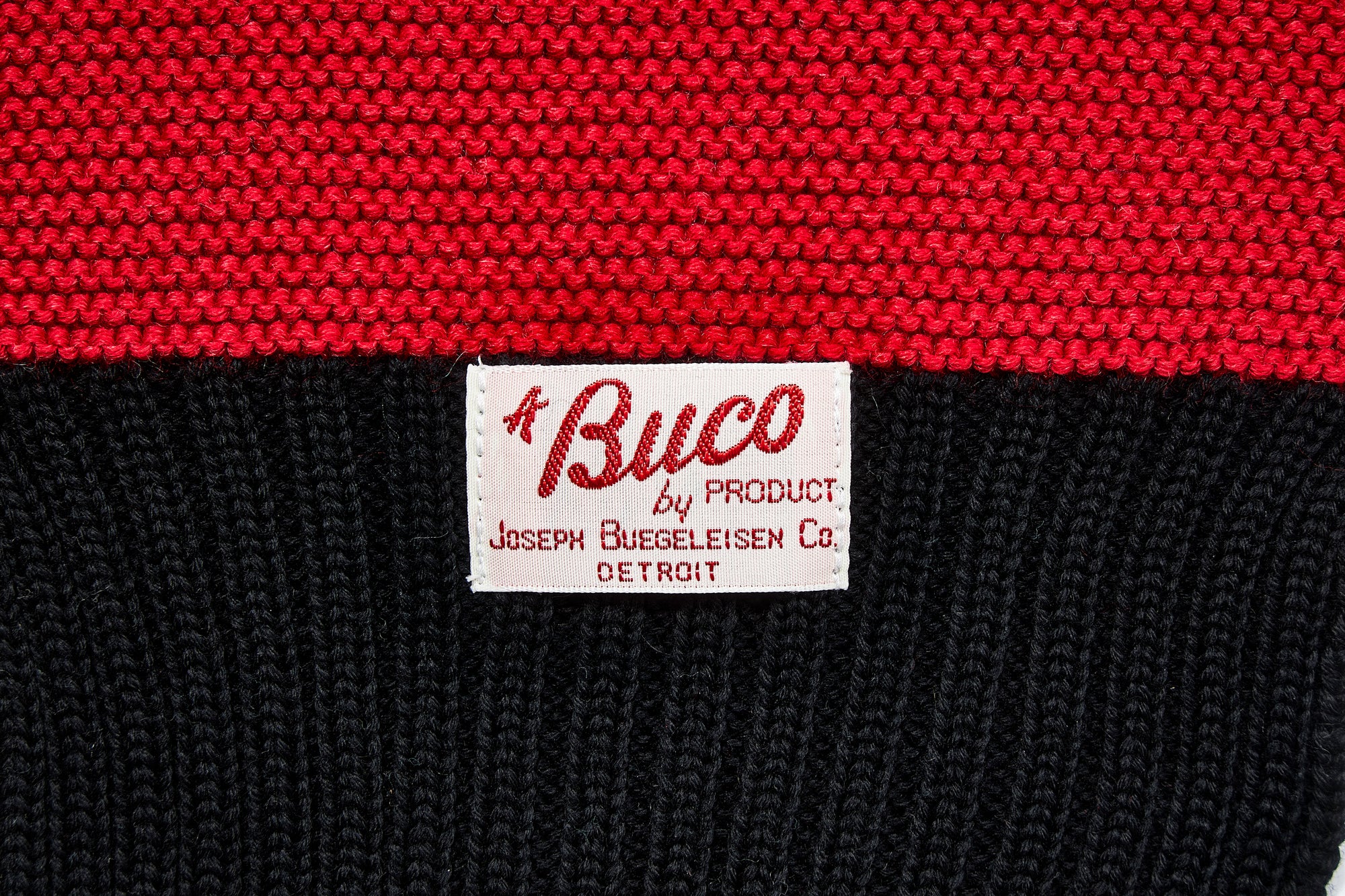 BUCO STRIPED WOOL KNIT SCARF