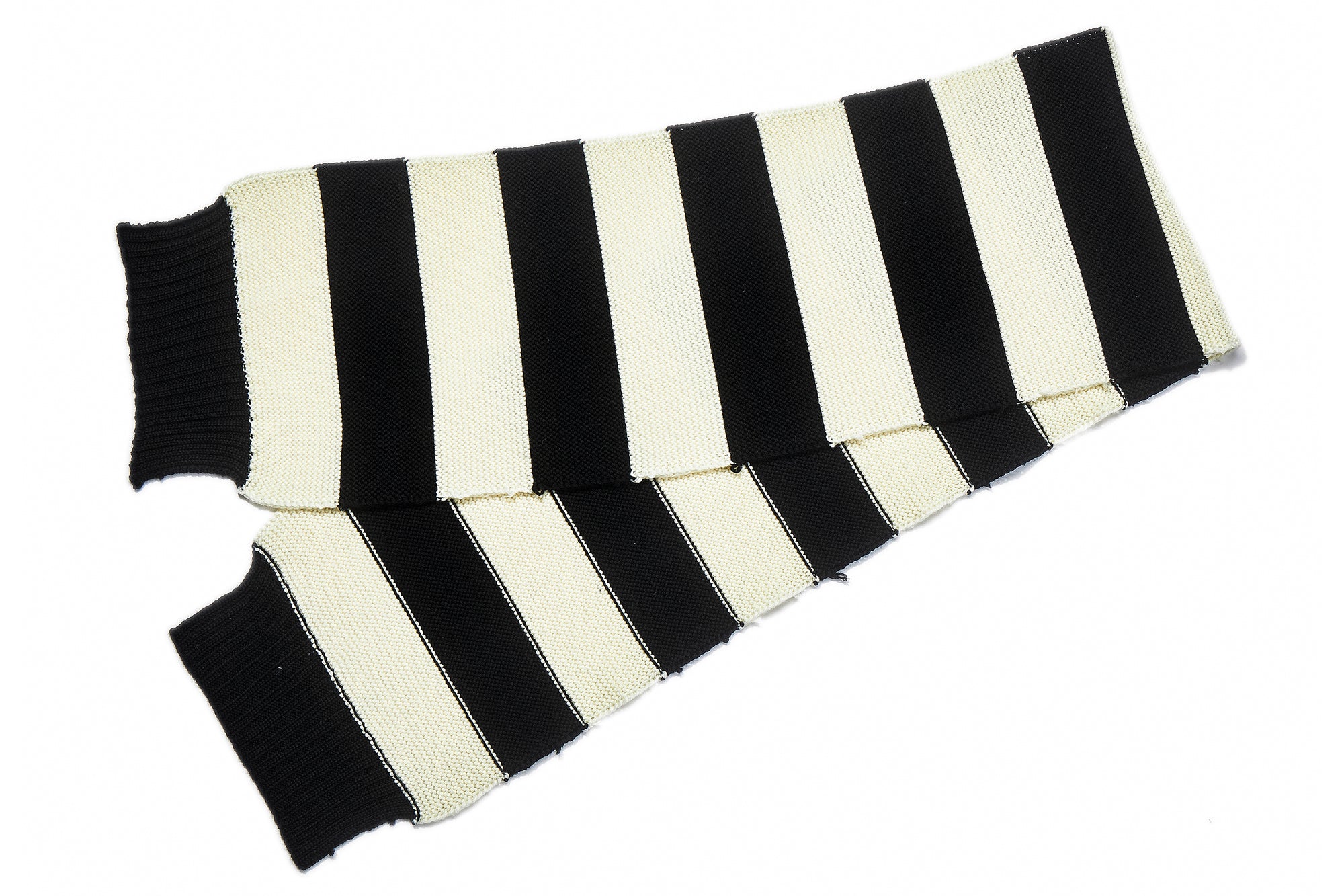 BUCO STRIPED WOOL KNIT SCARF