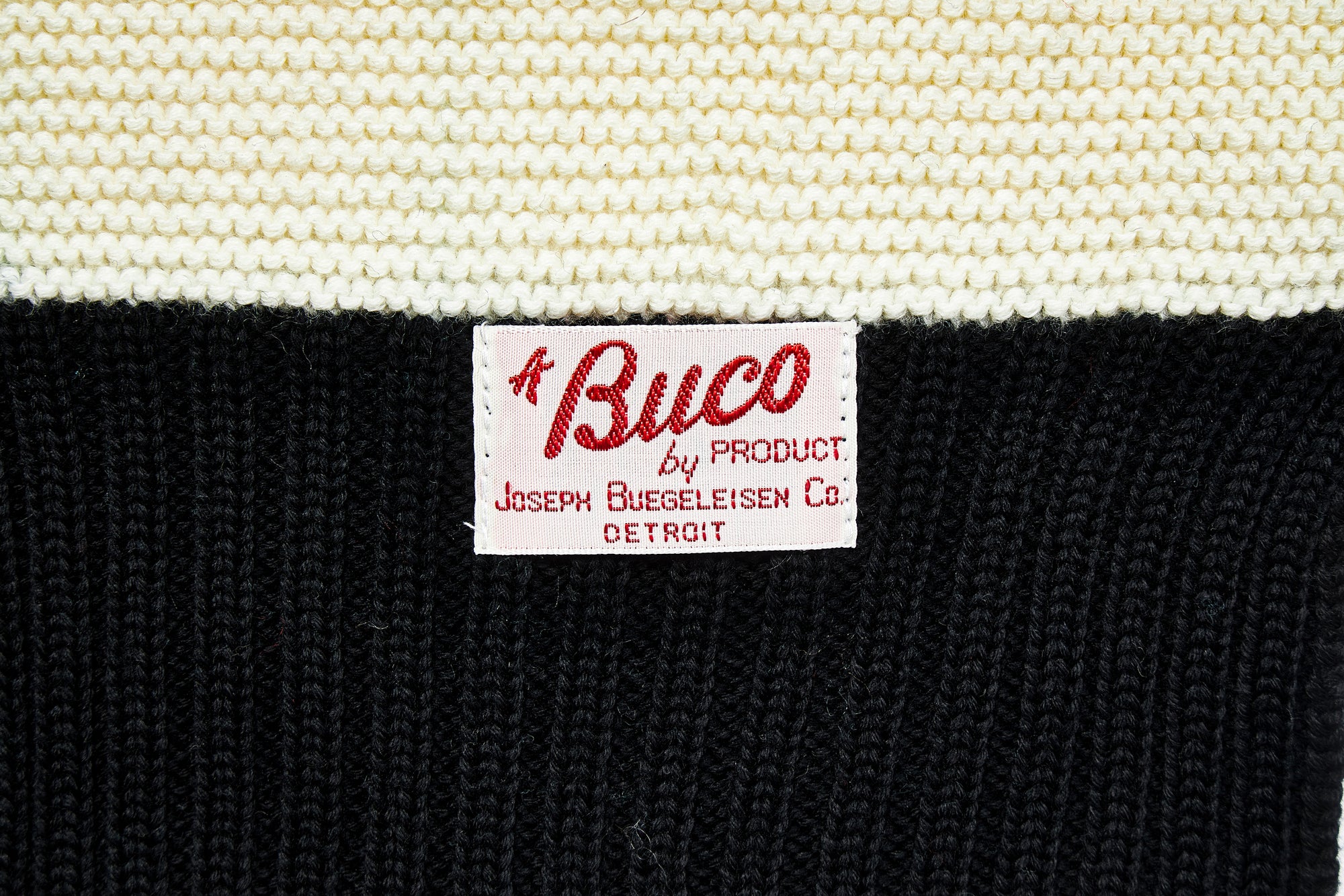 BUCO STRIPED WOOL KNIT SCARF