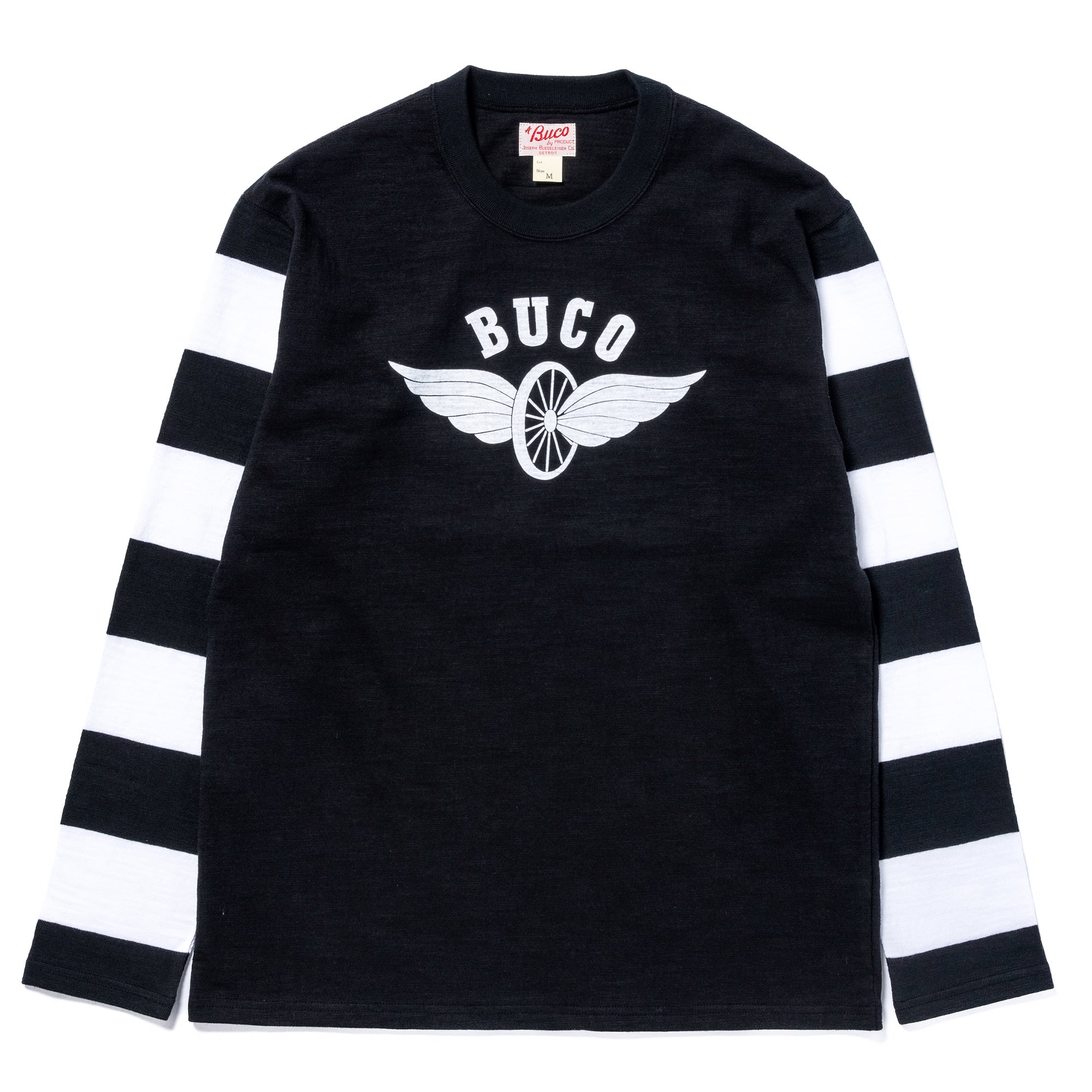 BUCO STRIPED SLEEVE TEE / FLYING WHEEL