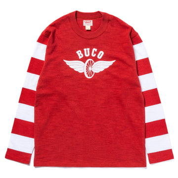 BUCO STRIPED SLEEVE TEE / FLYING WHEEL