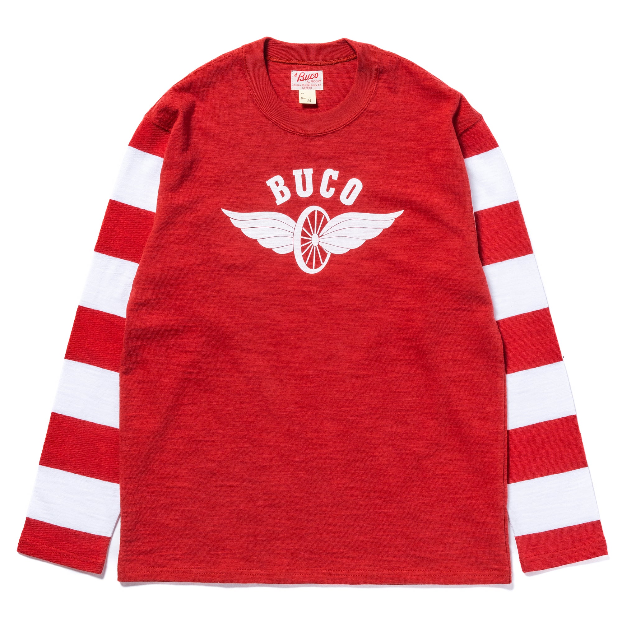 BUCO STRIPED SLEEVE TEE / FLYING WHEEL