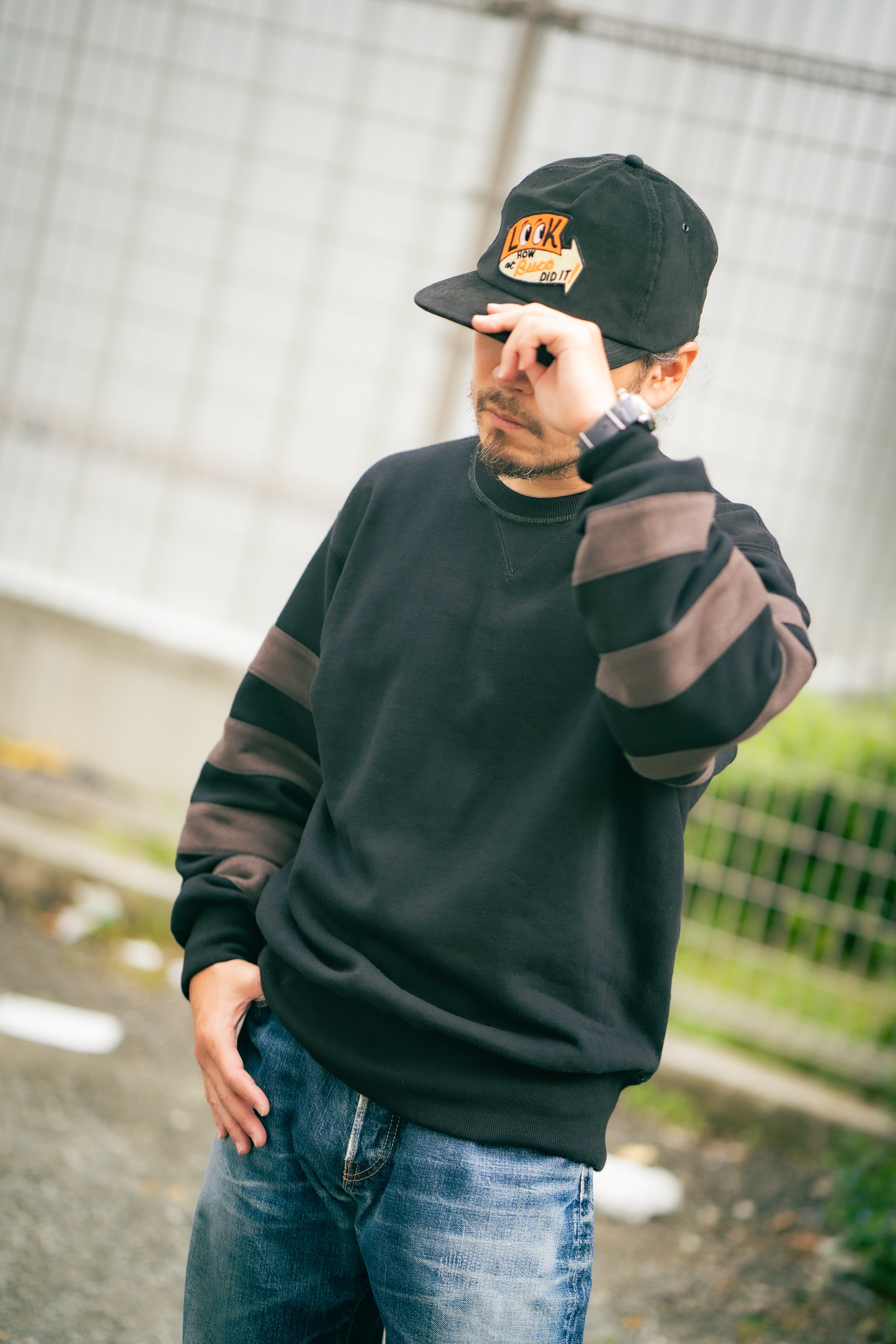BUCO STRIPED-SLEEVE SWEATSHIRT – The Real McCoy's