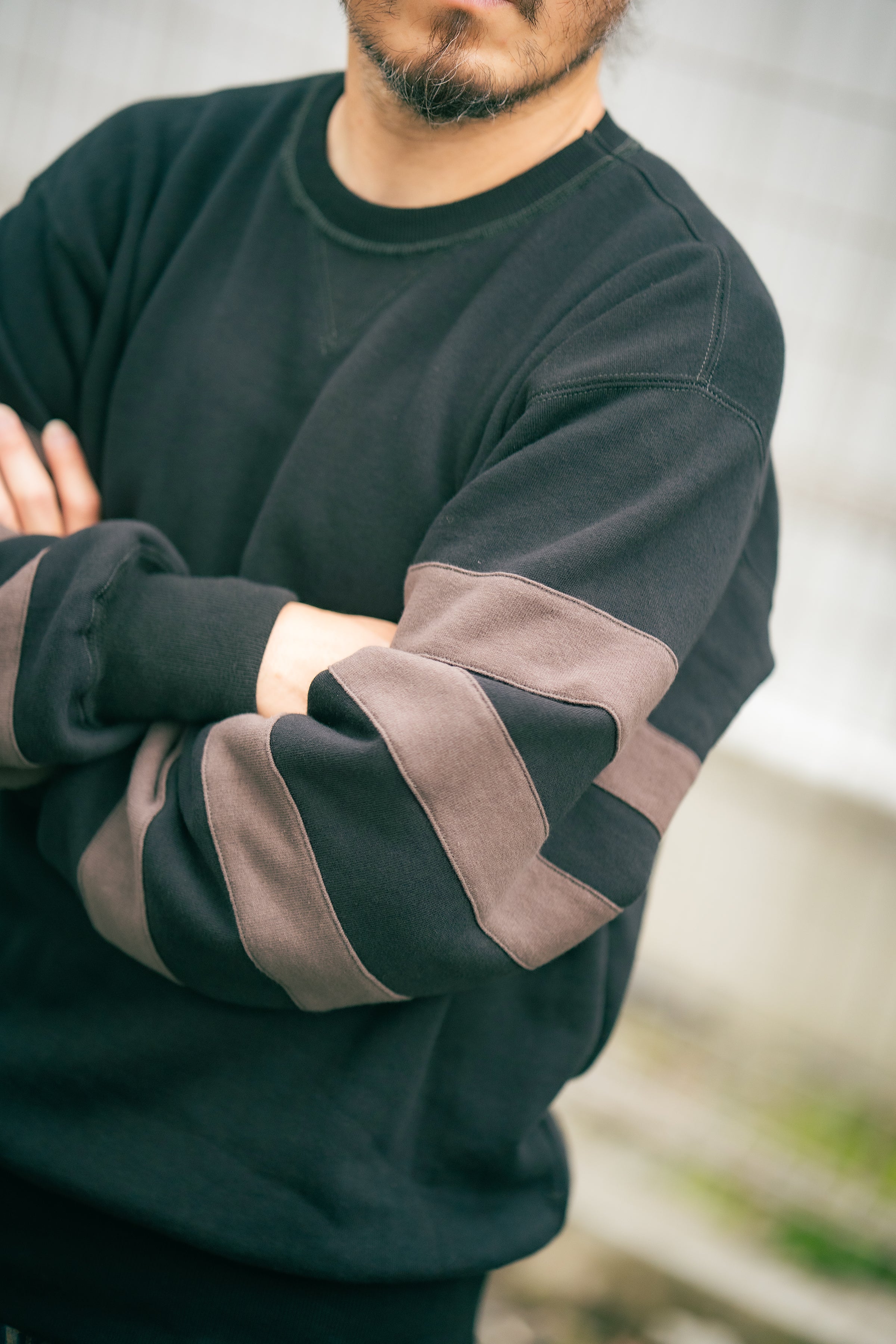 BUCO STRIPED-SLEEVE SWEATSHIRT – The Real McCoy's