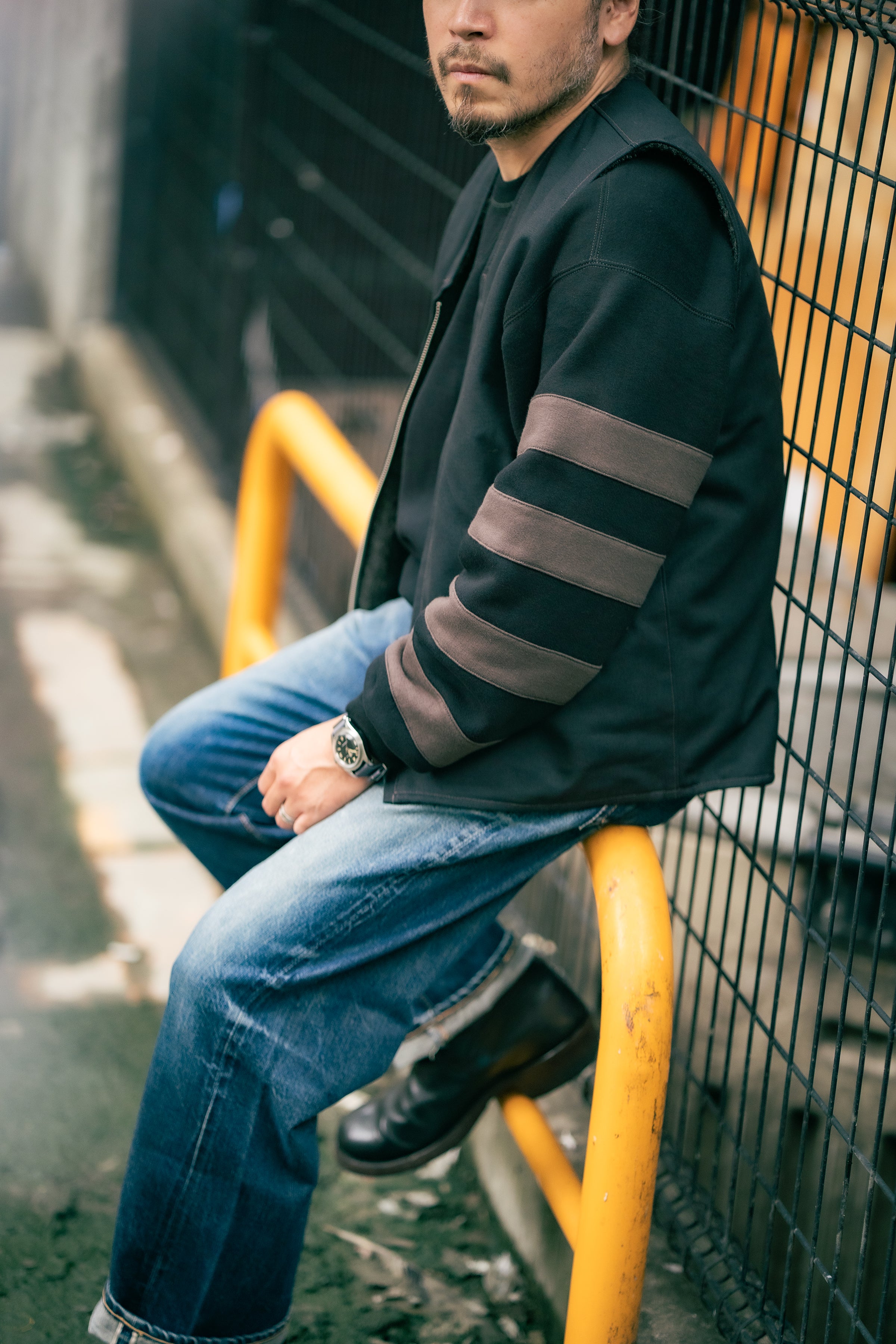 BUCO STRIPED-SLEEVE SWEATSHIRT – The Real McCoy's