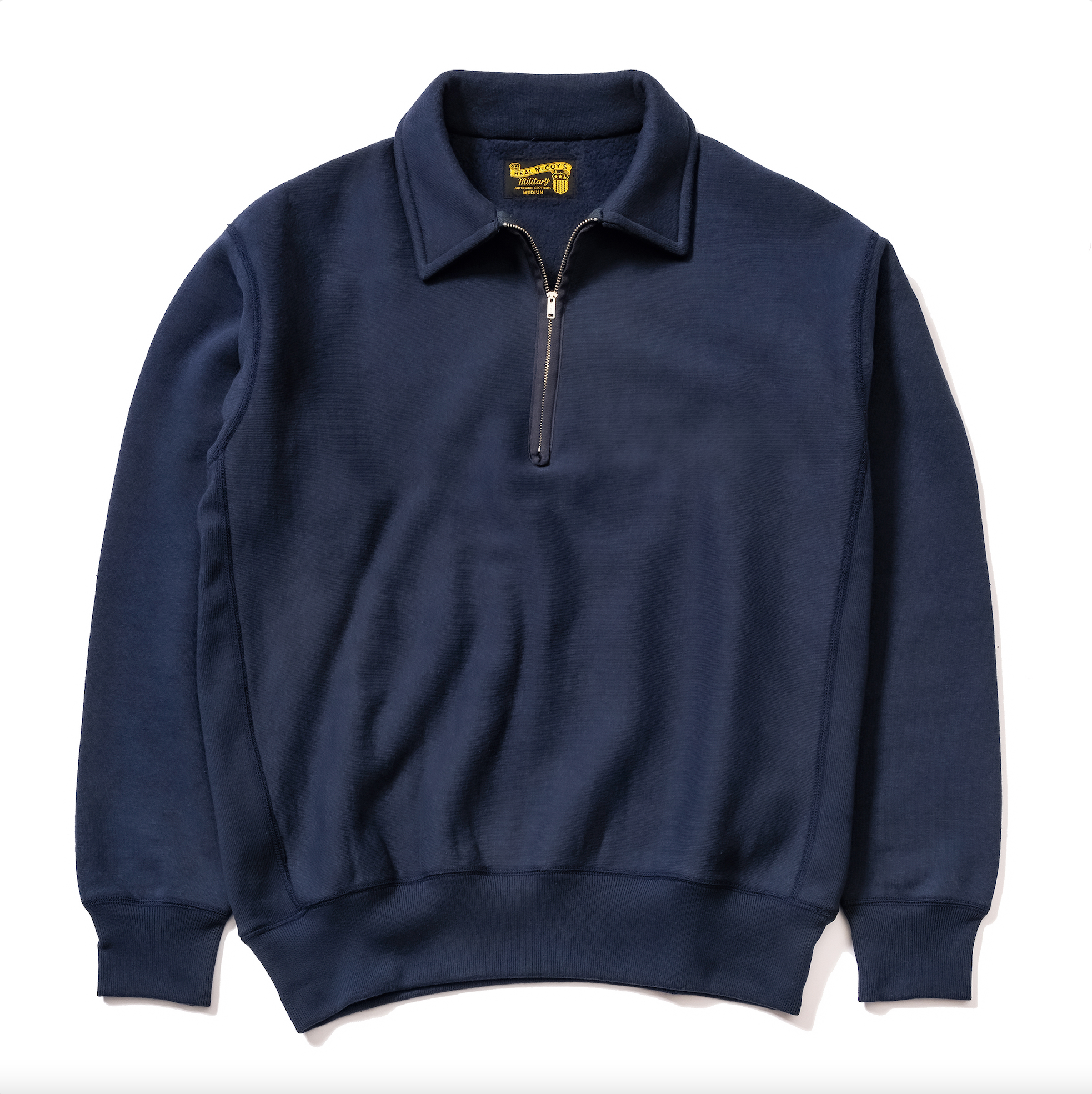 MILITARY 1/4 ZIP SWEATSHIRT / PLAIN – The Real McCoy's MILITARY 1/4 ZIP SWEATSHIRT / PLAIN – The Real McCoy's