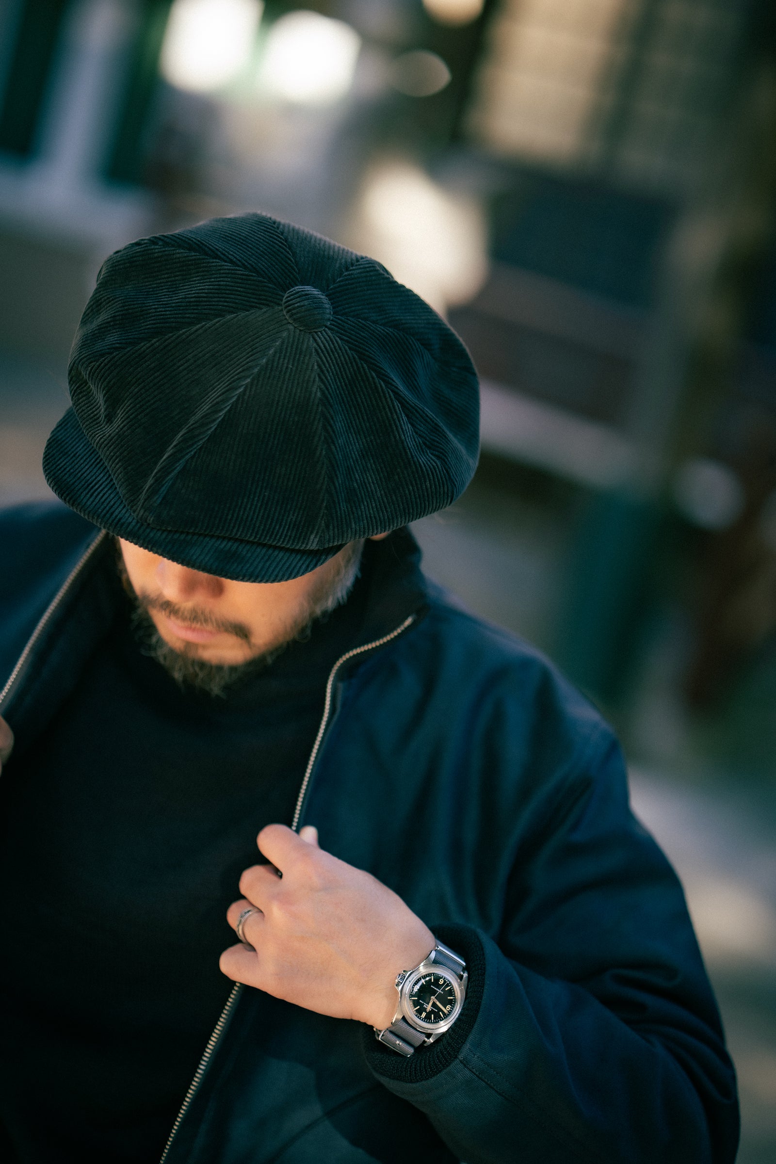 DOUBLE DIAMOND CORDUROY NEWSBOY CAP Gallery Image 1