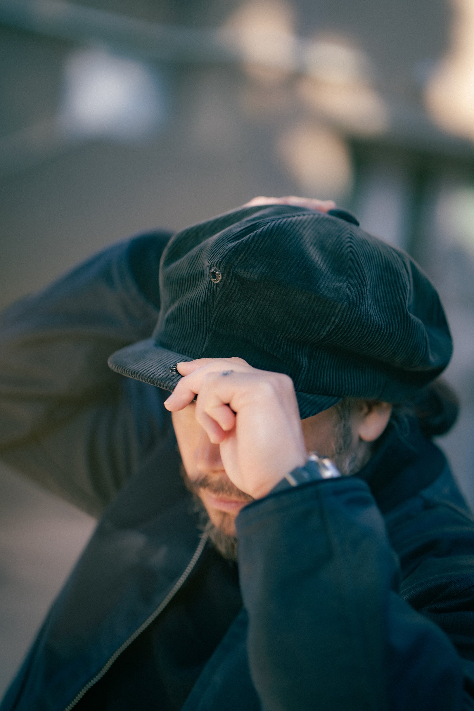 DOUBLE DIAMOND CORDUROY NEWSBOY CAP Gallery Image 2