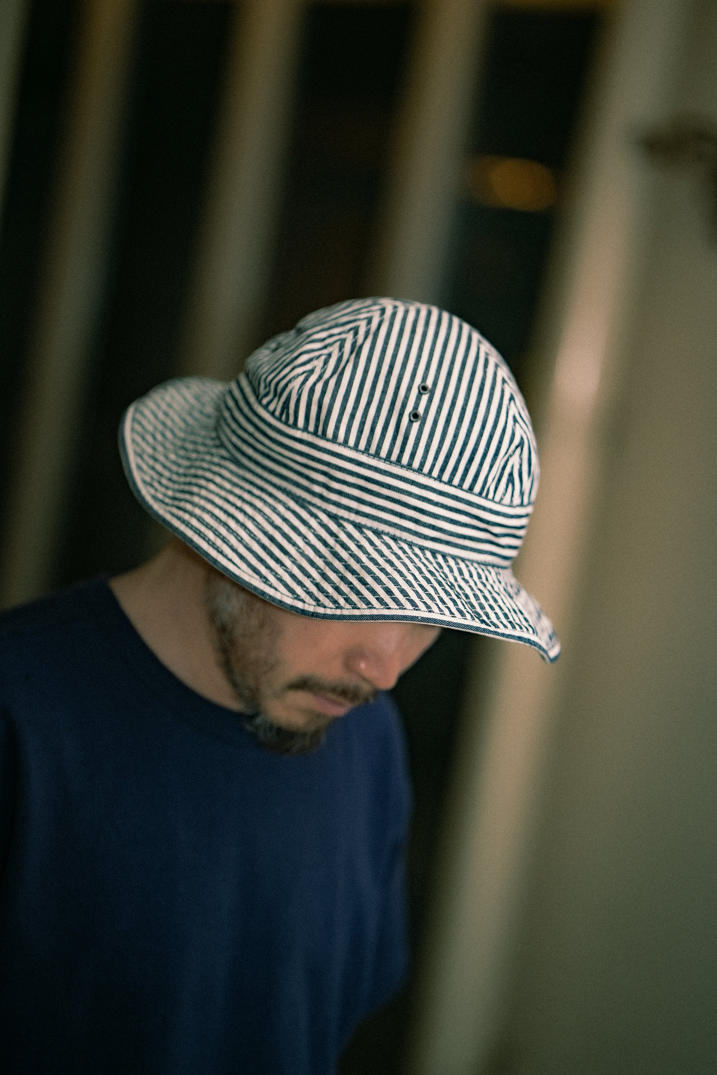 STRIPED DUNGAREE DAISY-MAE HAT – The Real McCoy's