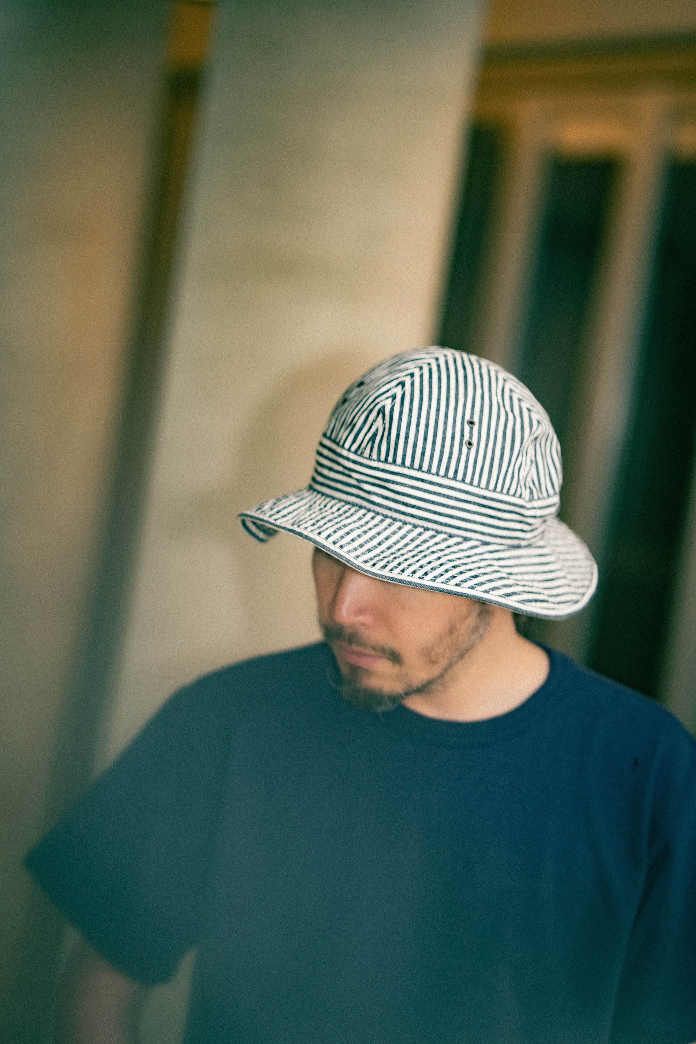 STRIPED DUNGAREE DAISY-MAE HAT – The Real McCoy's