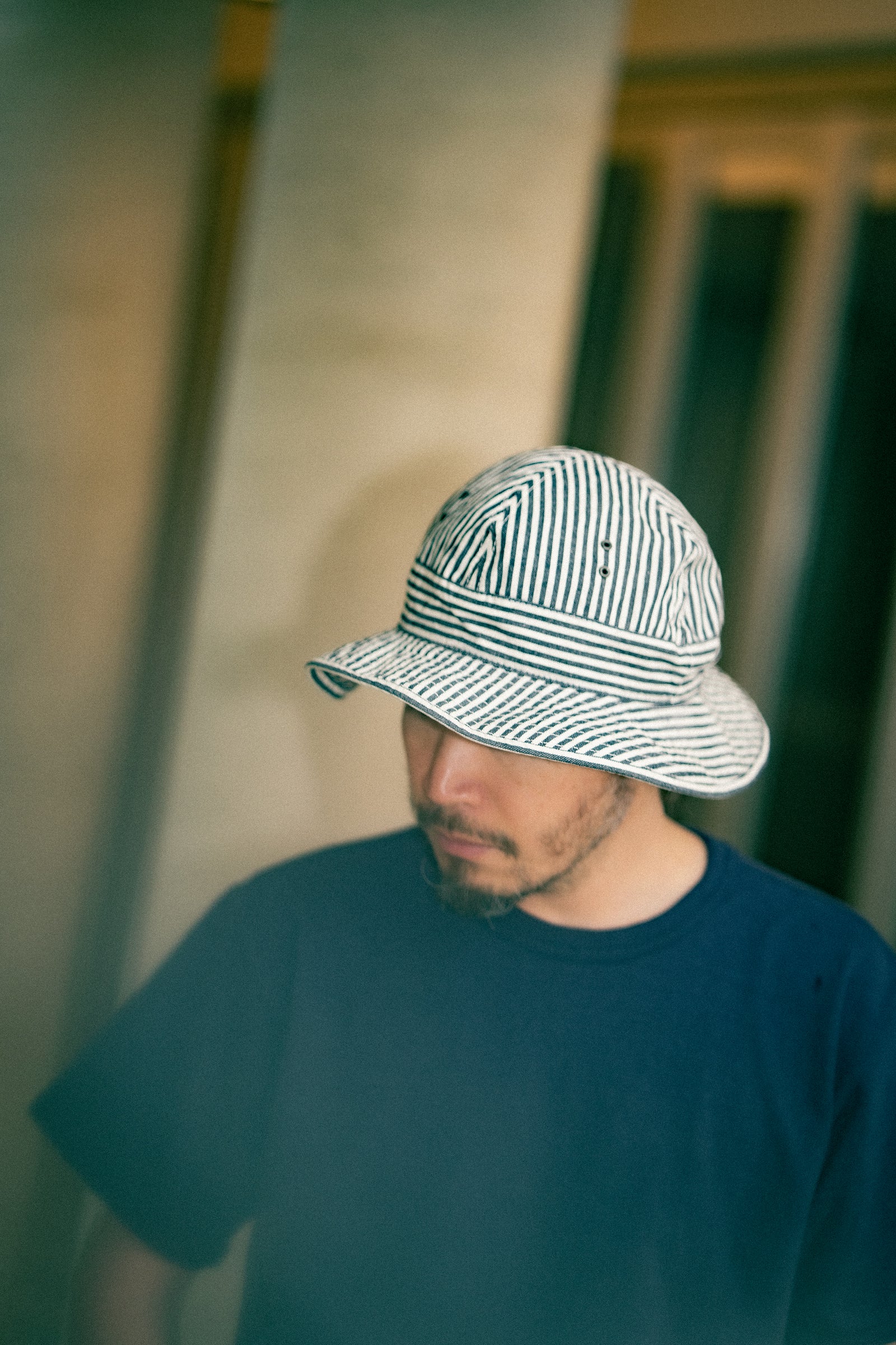 STRIPED DUNGAREE DAISY-MAE HAT Gallery Image 2