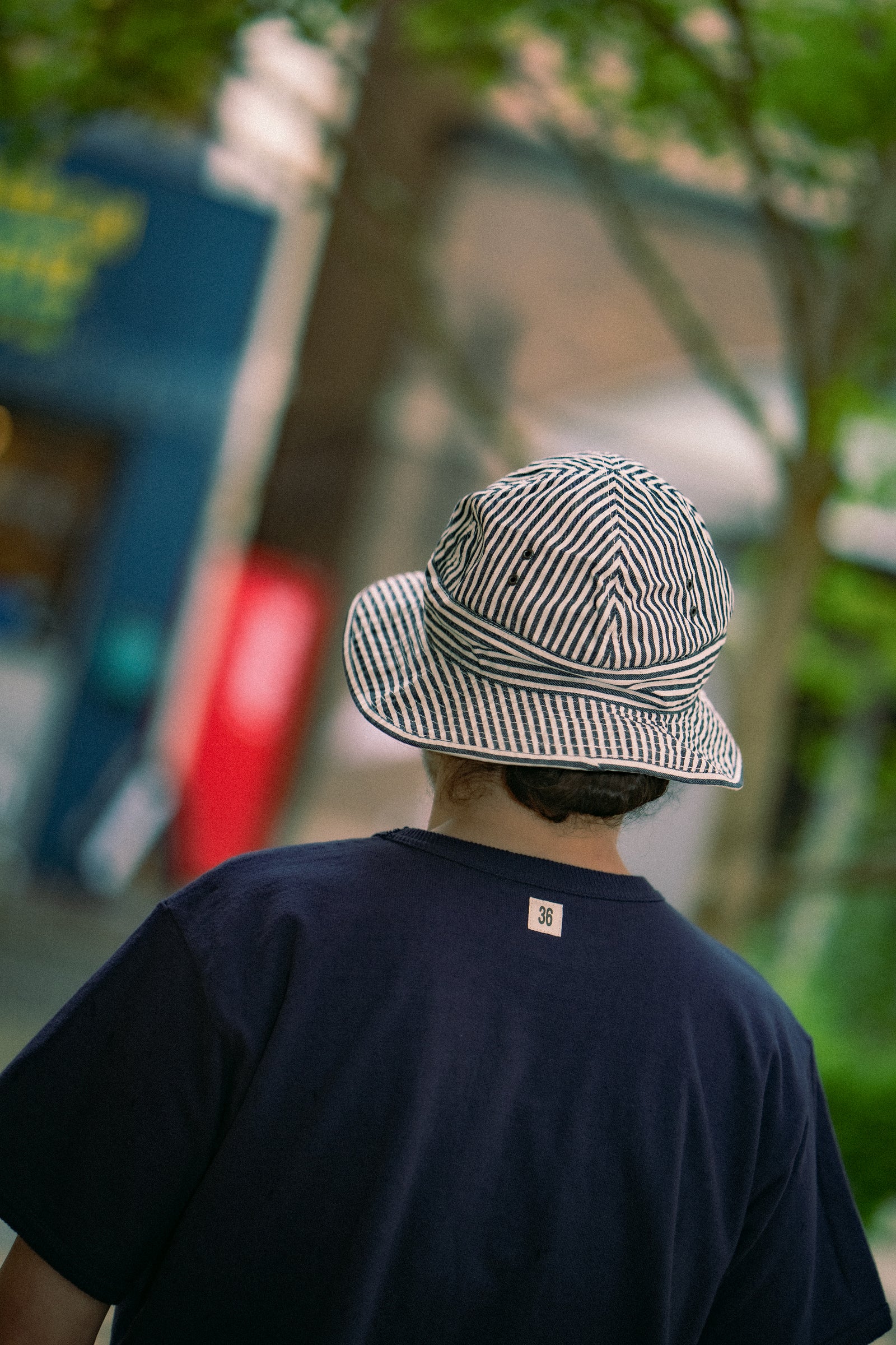 STRIPED DUNGAREE DAISY-MAE HAT Gallery Image 5