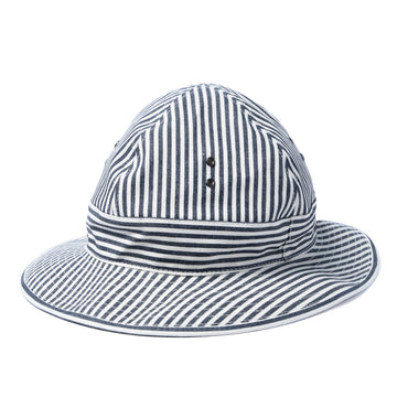 STRIPED DUNGAREE DAISY-MAE HAT