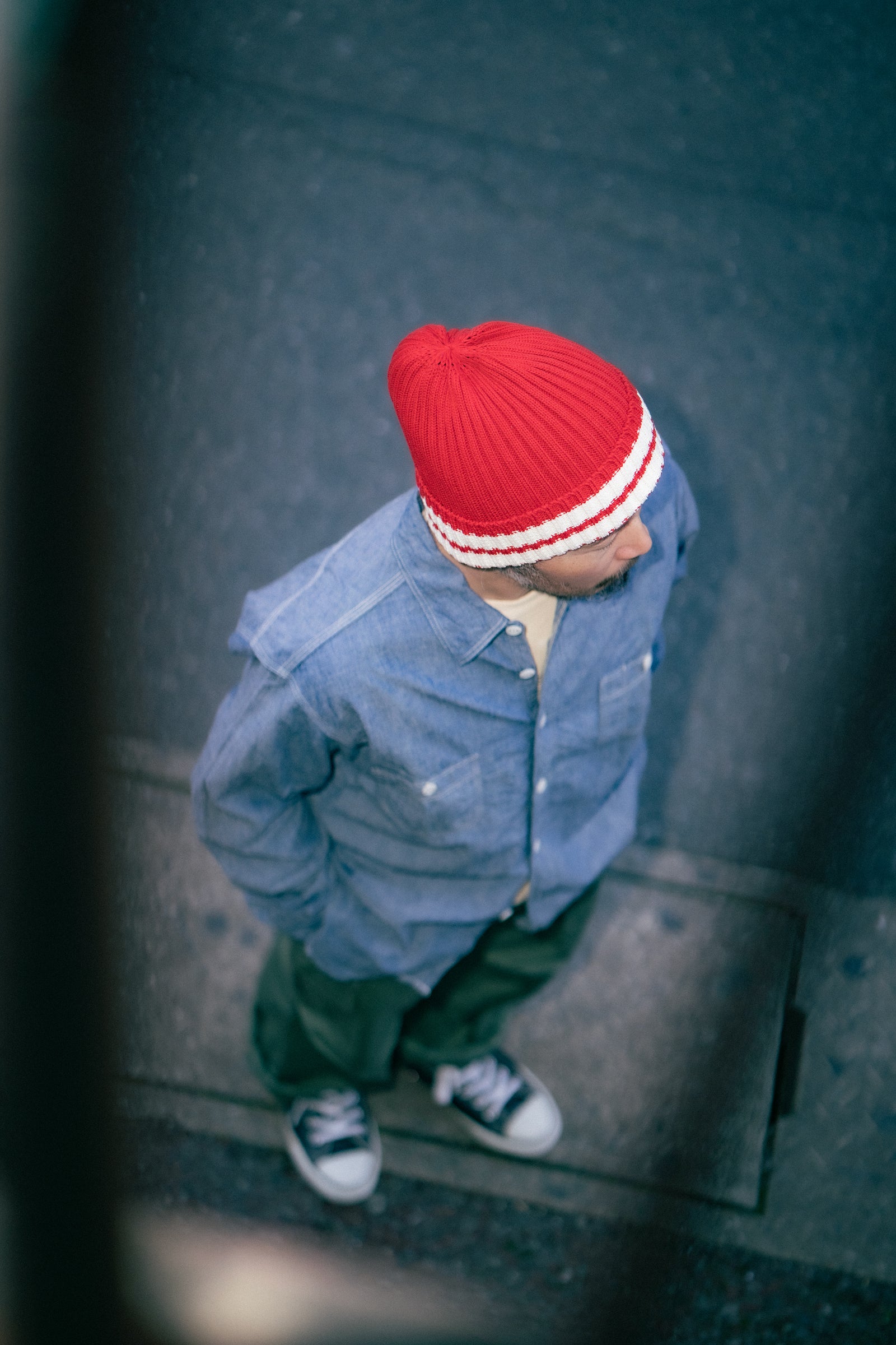 STRIPED COTTON KNIT CAP Gallery Image 4