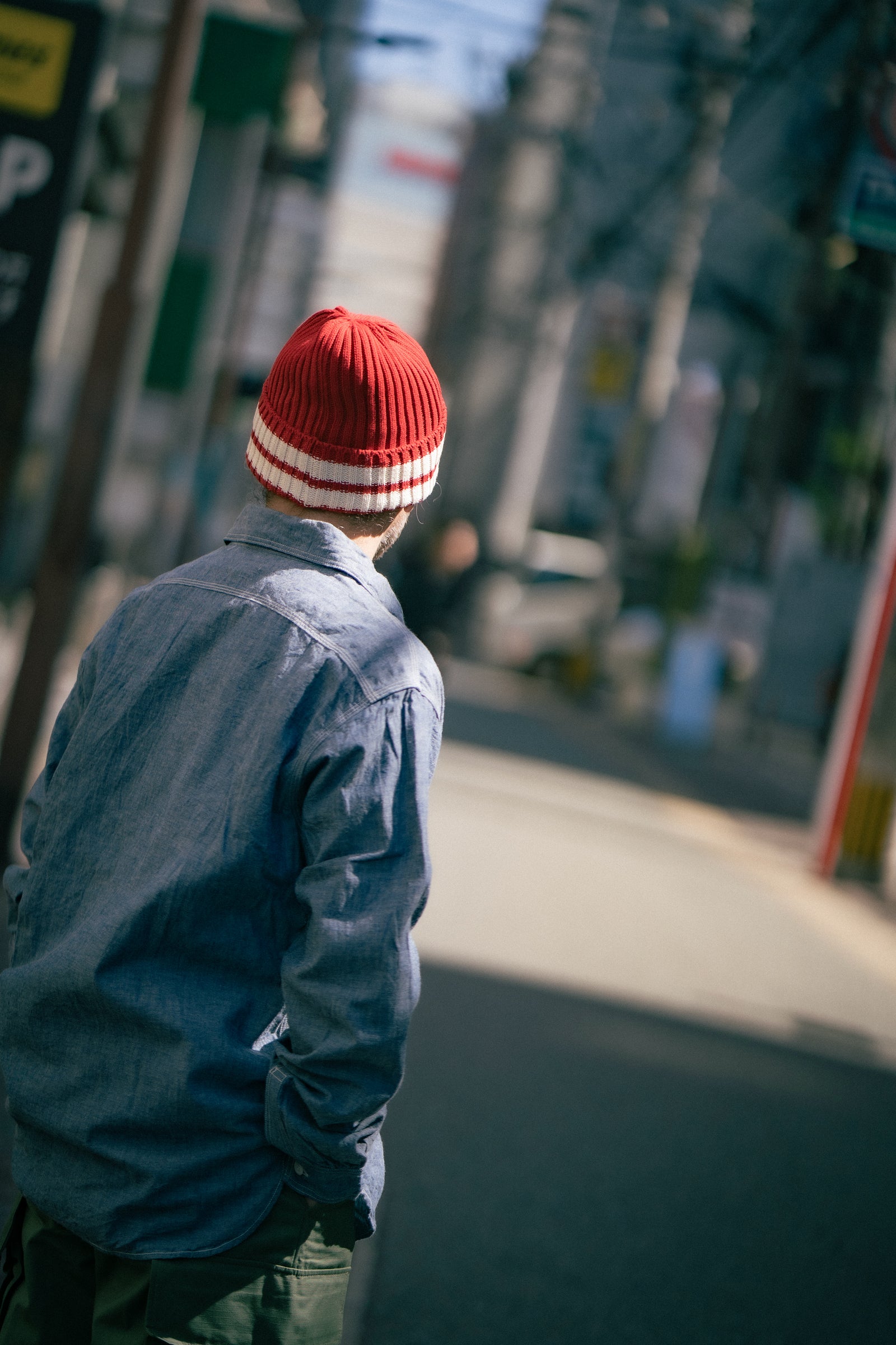 STRIPED COTTON KNIT CAP Gallery Image
