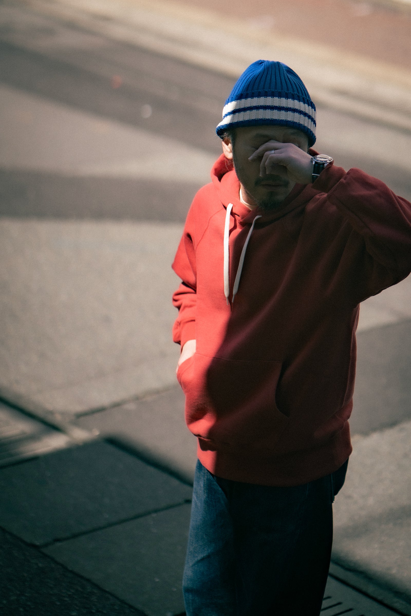 STRIPED COTTON KNIT CAP Gallery Image 1