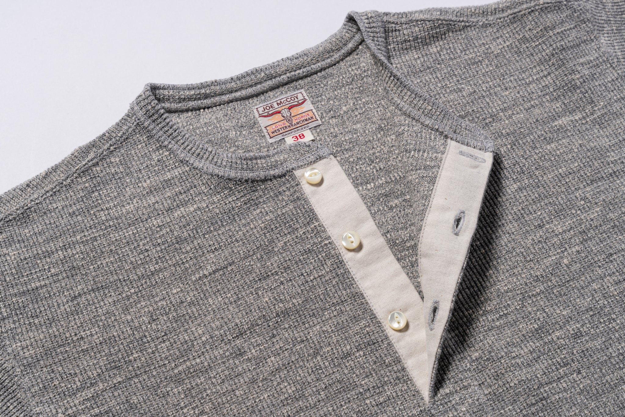 WESTERN CARDIGAN STITCH HENLEY SHIRT