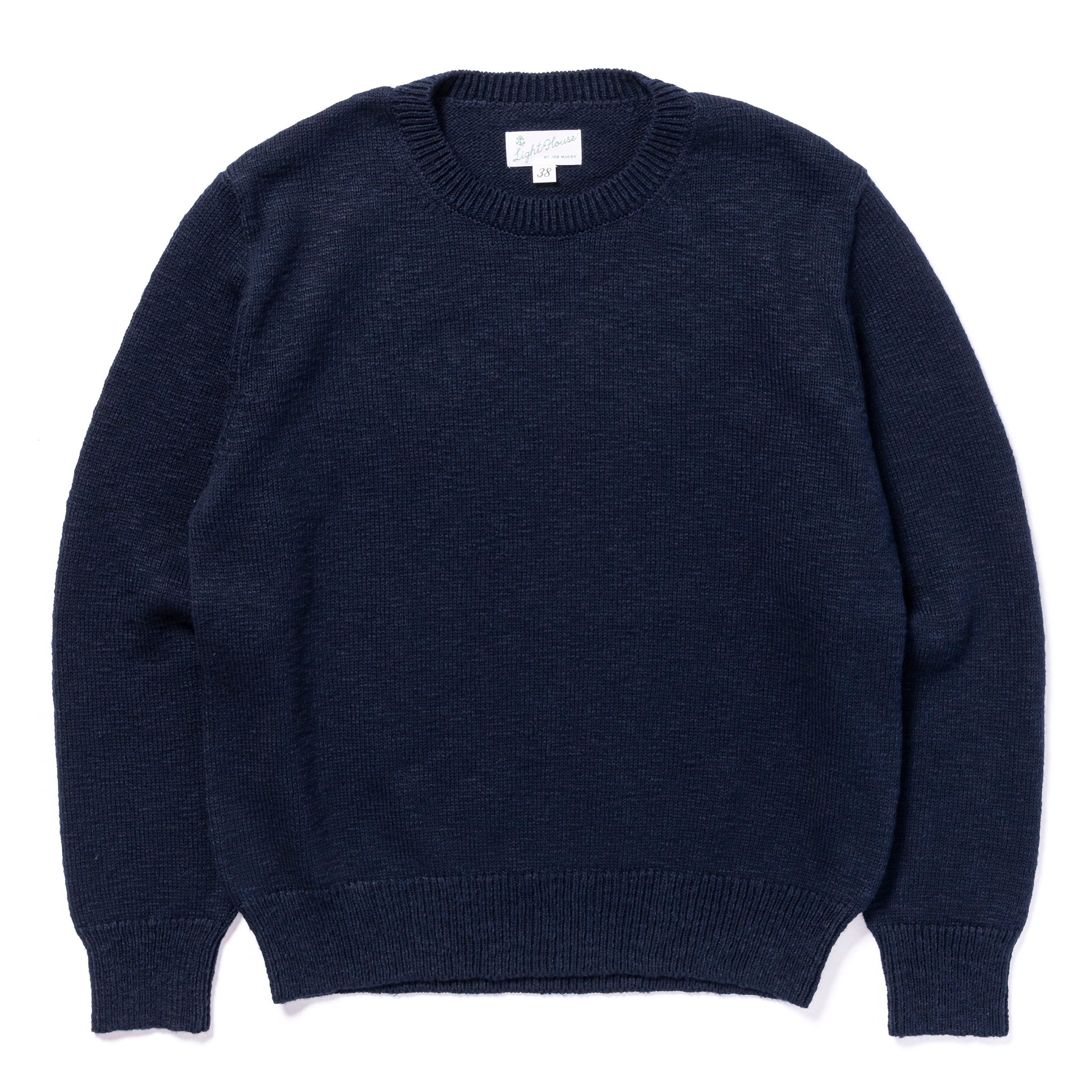 COTTON CREWNECK SWEATER - 122 INK BLUE / 38