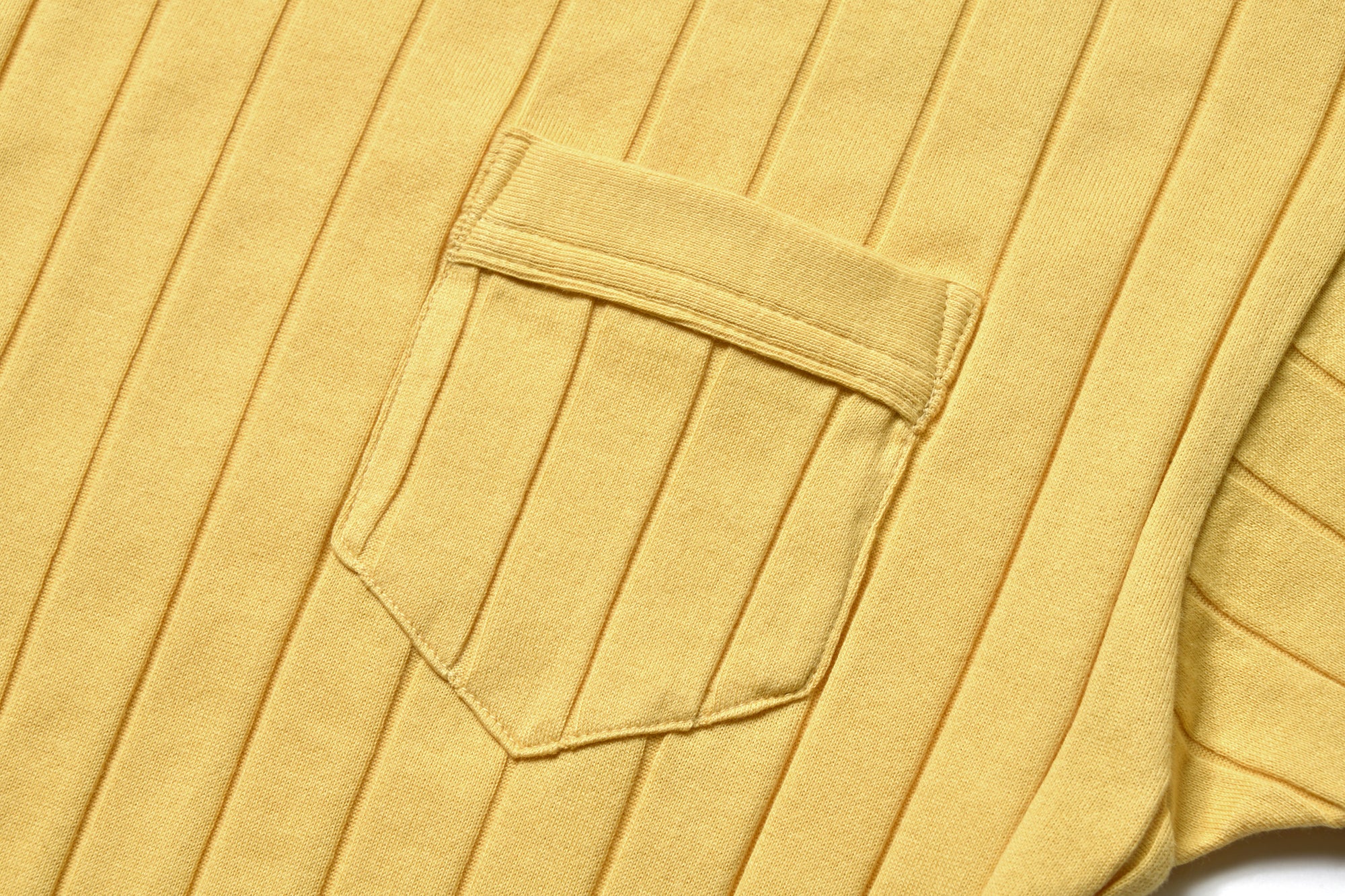 COTTON RIBBED POCKET TEE