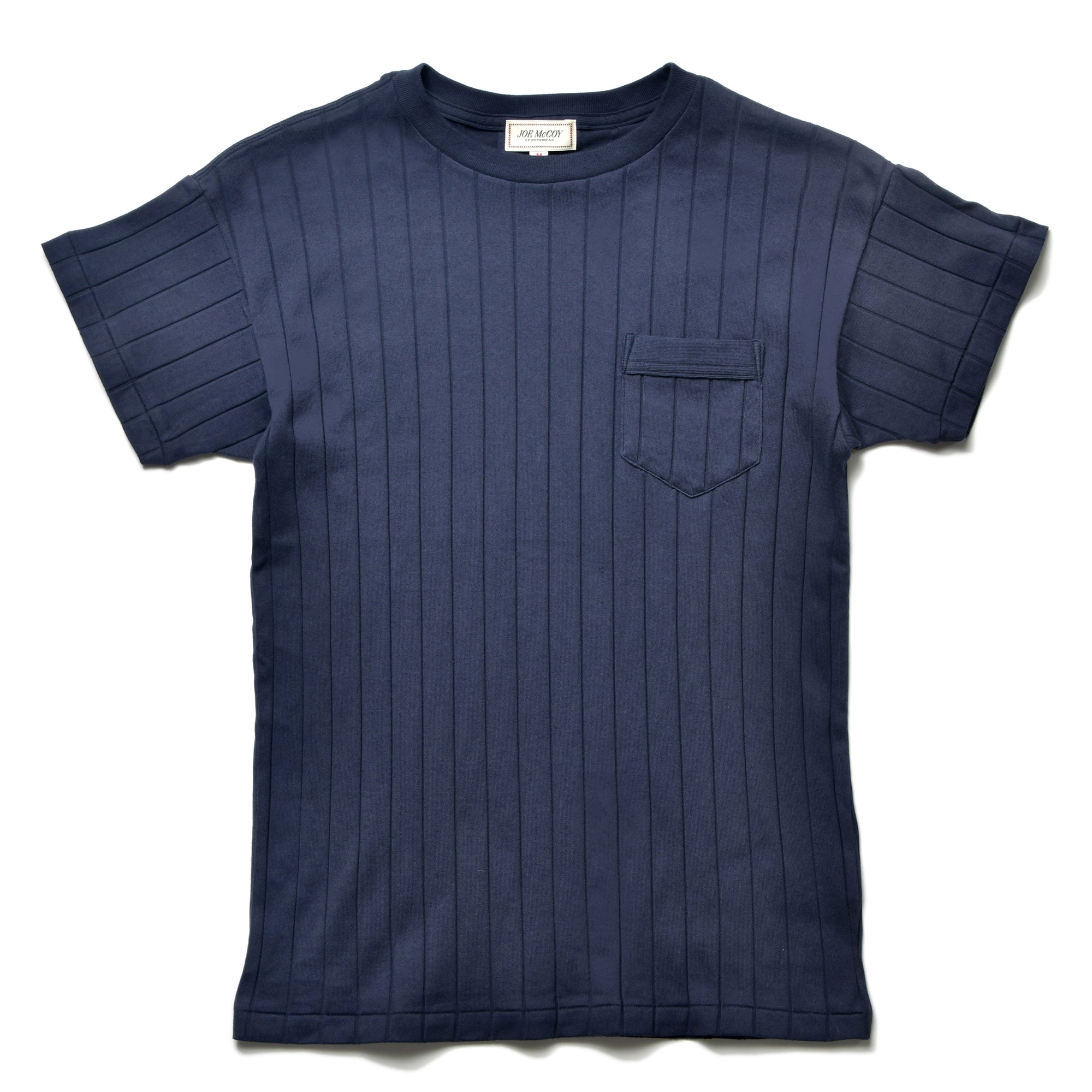 COTTON RIBBED POCKET TEE