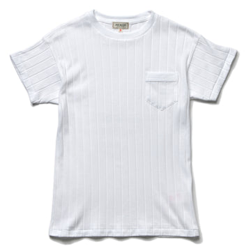 COTTON RIBBED POCKET TEE