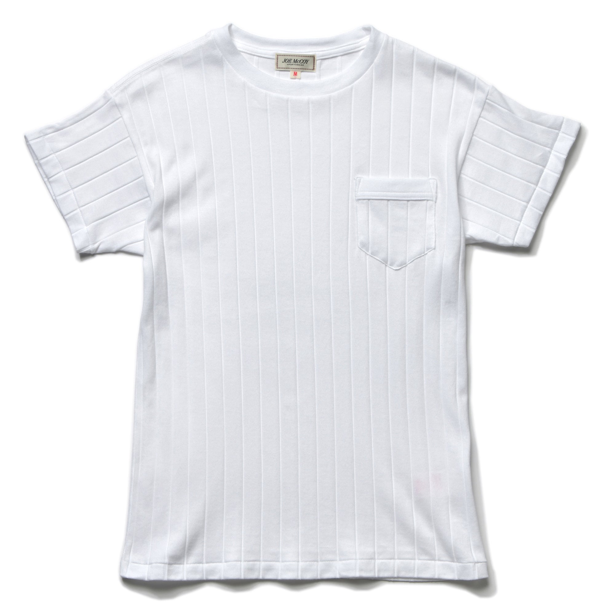 COTTON RIBBED POCKET TEE