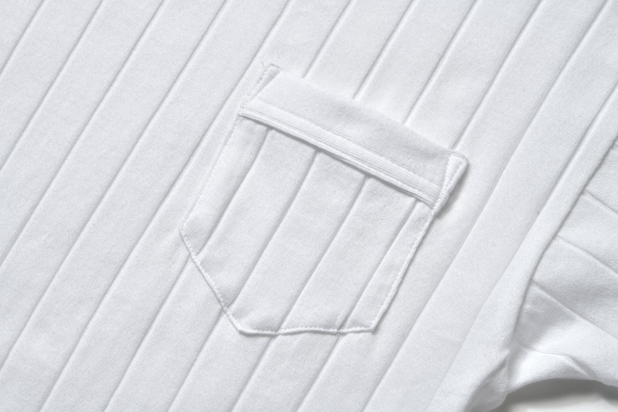 COTTON RIBBED POCKET TEE