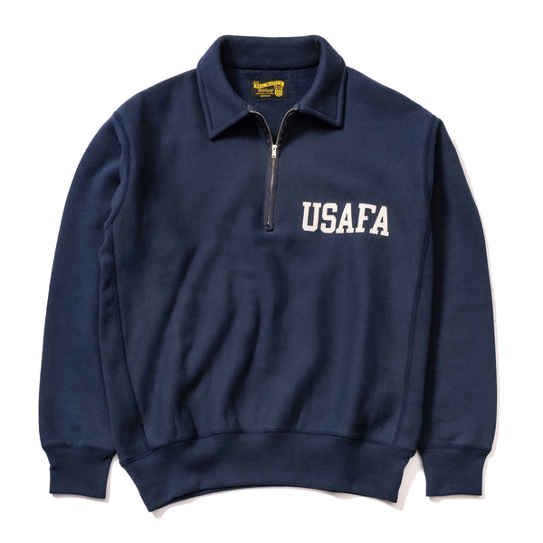 MILITARY 1/4 ZIP SWEATSHIRT / USAFA - NAVY / L