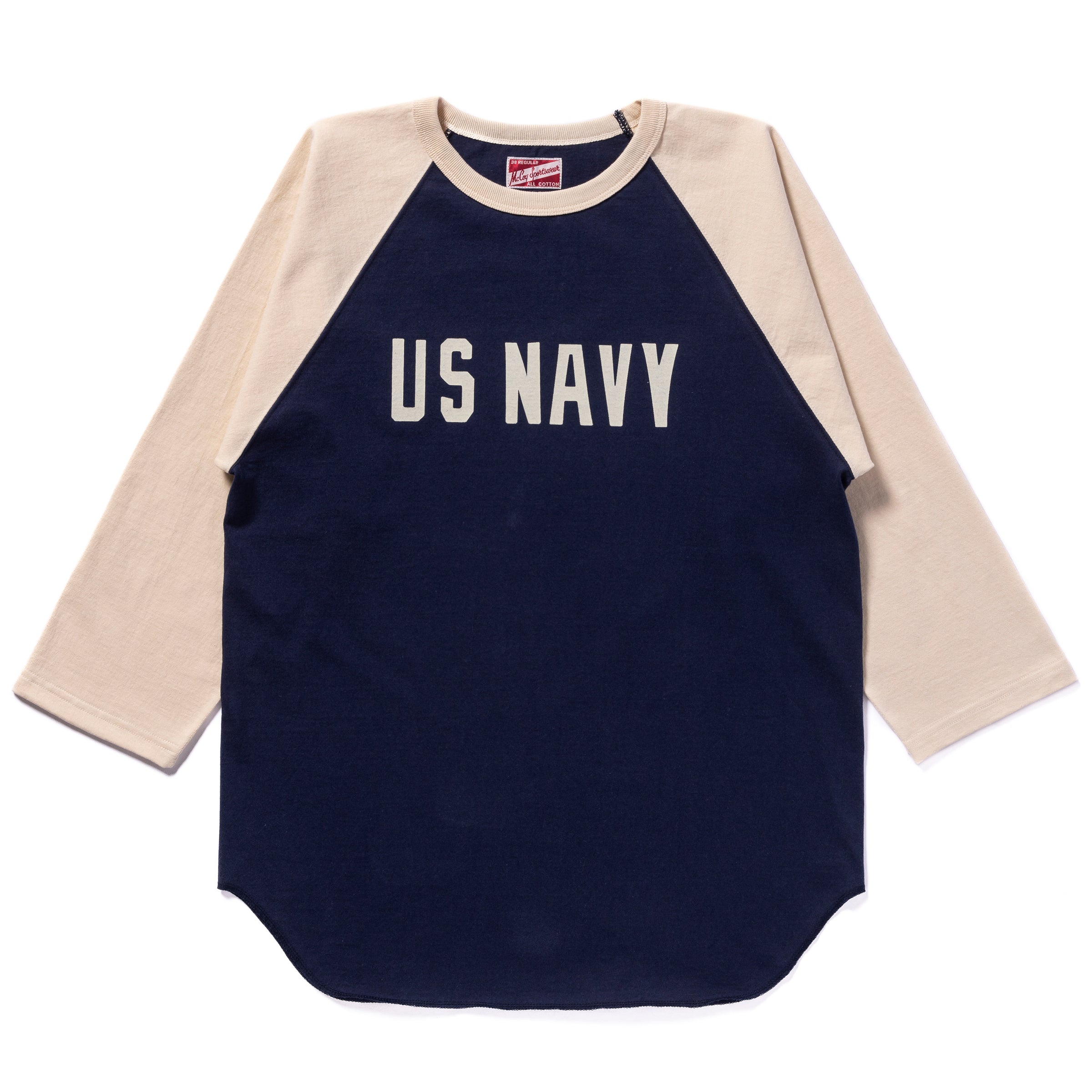MILITARY BASEBALL TEE / NAVY – The Real McCoy's