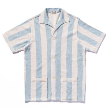 STRIPE COTTON PILE BEACH SHIRT