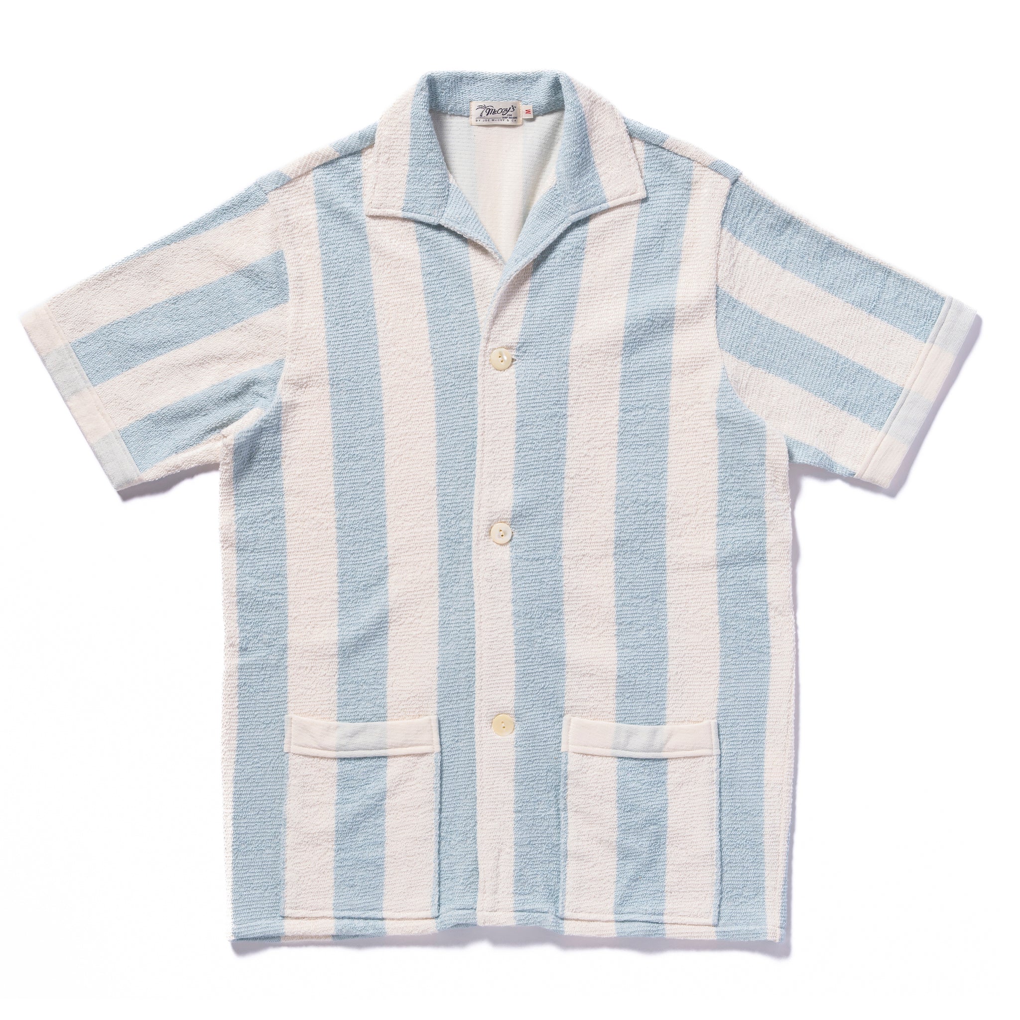 STRIPE COTTON PILE BEACH SHIRT