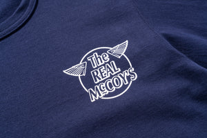 THE REAL McCOY'S LOGO TEE L/S ‘WHITE LOGO’