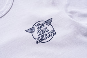 THE REAL McCOY'S LOGO TEE L/S ‘WHITE LOGO’