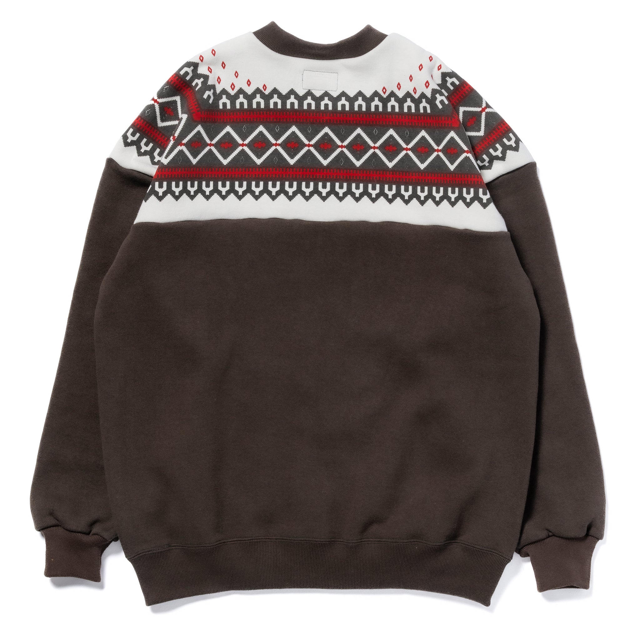 PRINTED SNOW PATTERN F/Z SWEATSHIRT