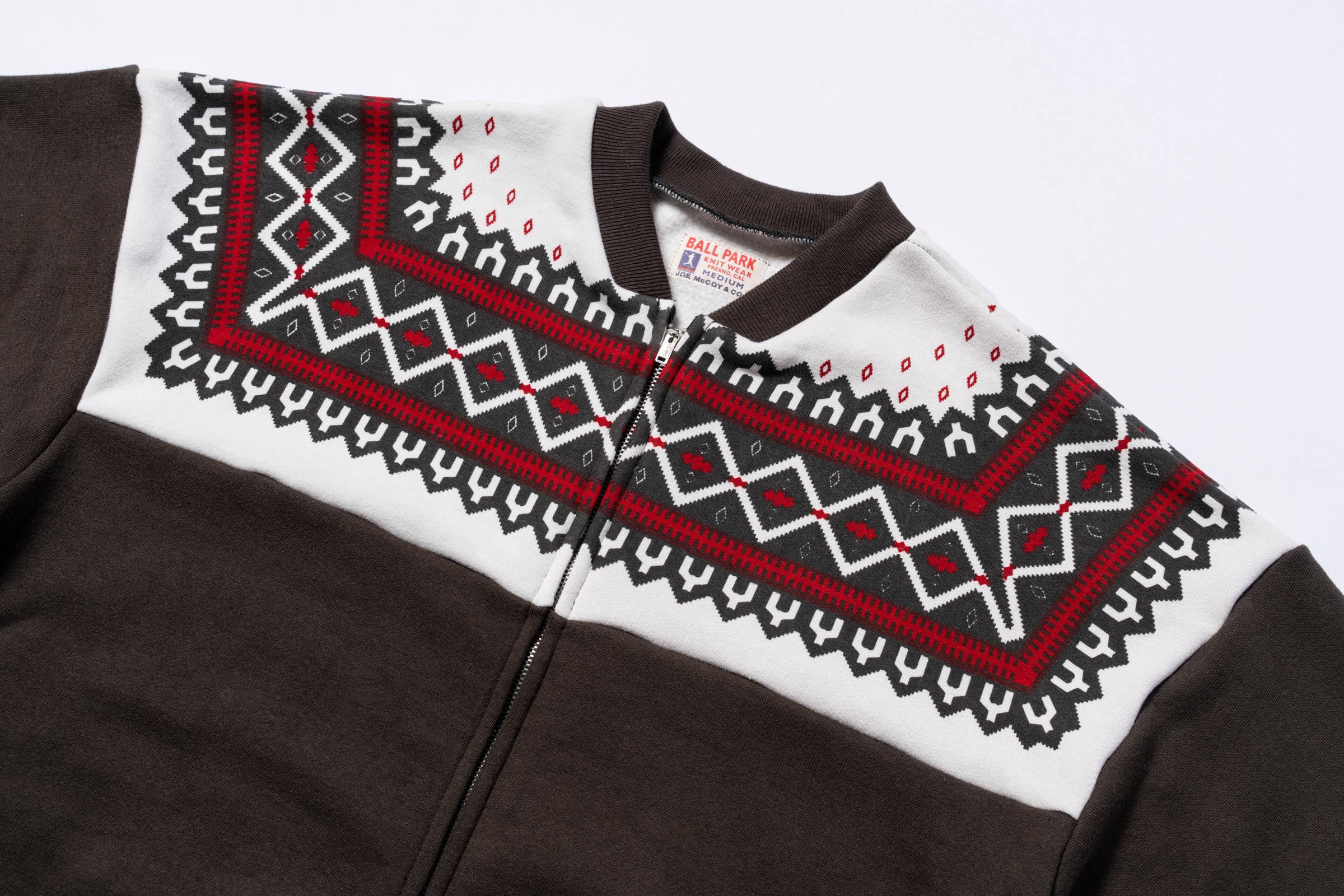 PRINTED SNOW PATTERN F/Z SWEATSHIRT – The Real McCoy's
