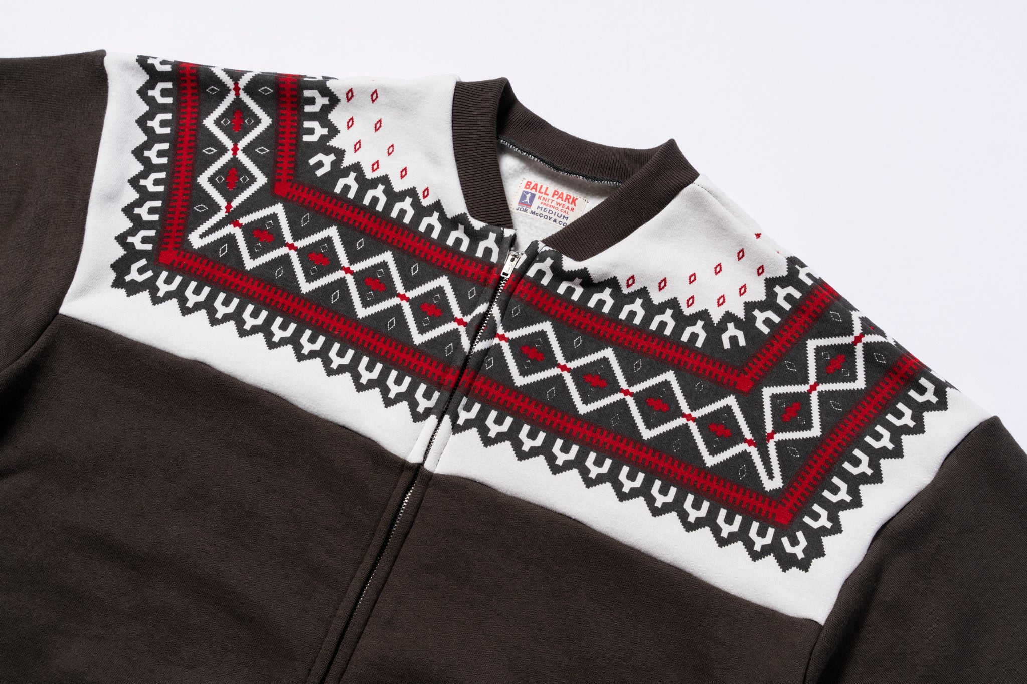 PRINTED SNOW PATTERN F/Z SWEATSHIRT