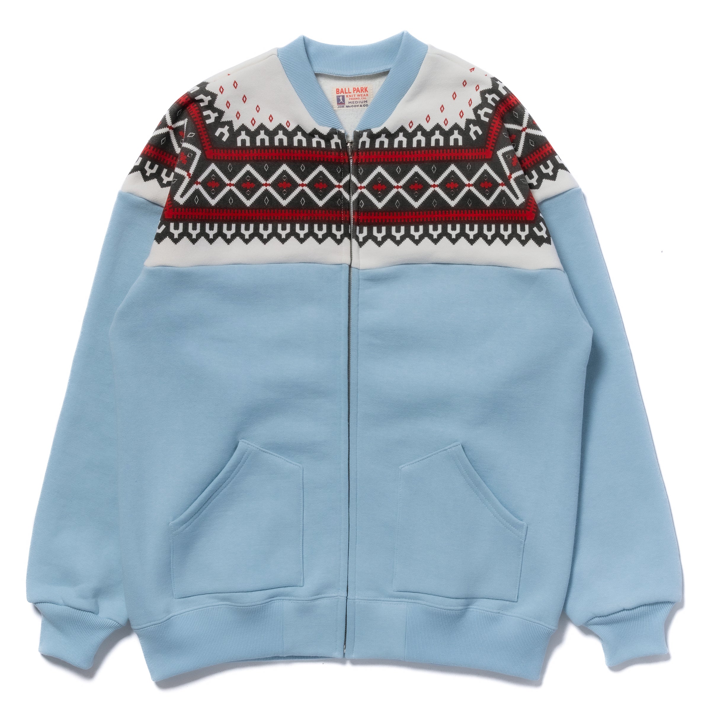 PRINTED SNOW PATTERN F/Z SWEATSHIRT – The Real McCoy's