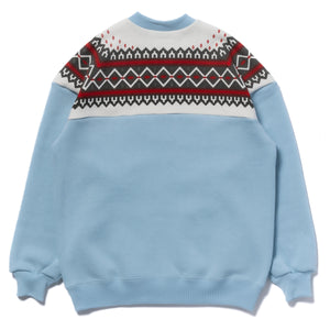 PRINTED SNOW PATTERN F/Z SWEATSHIRT