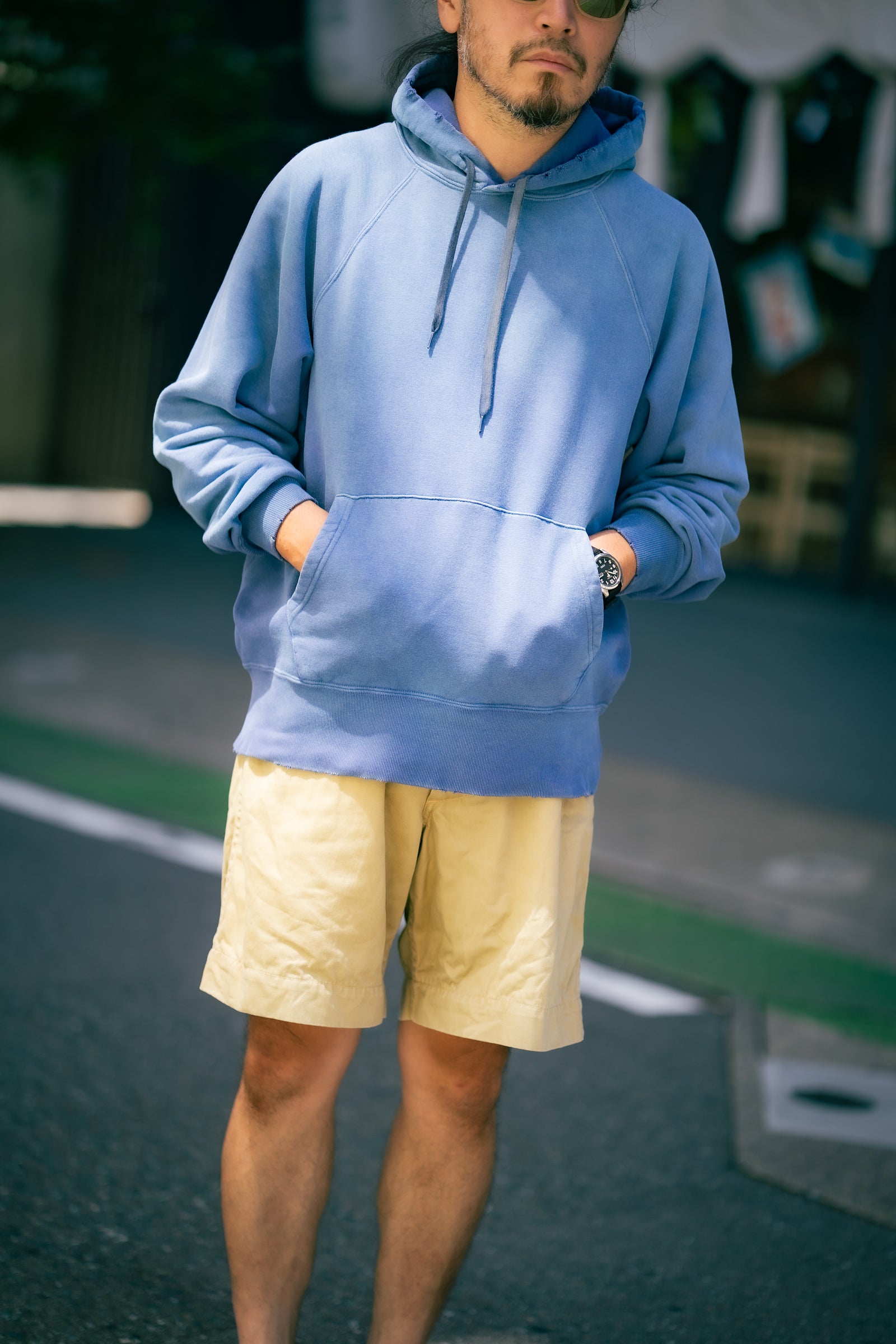 9 OZ. LOOPWHEEL RAGLAN HOODED SWEATSHIRT / FADED Gallery Image 9