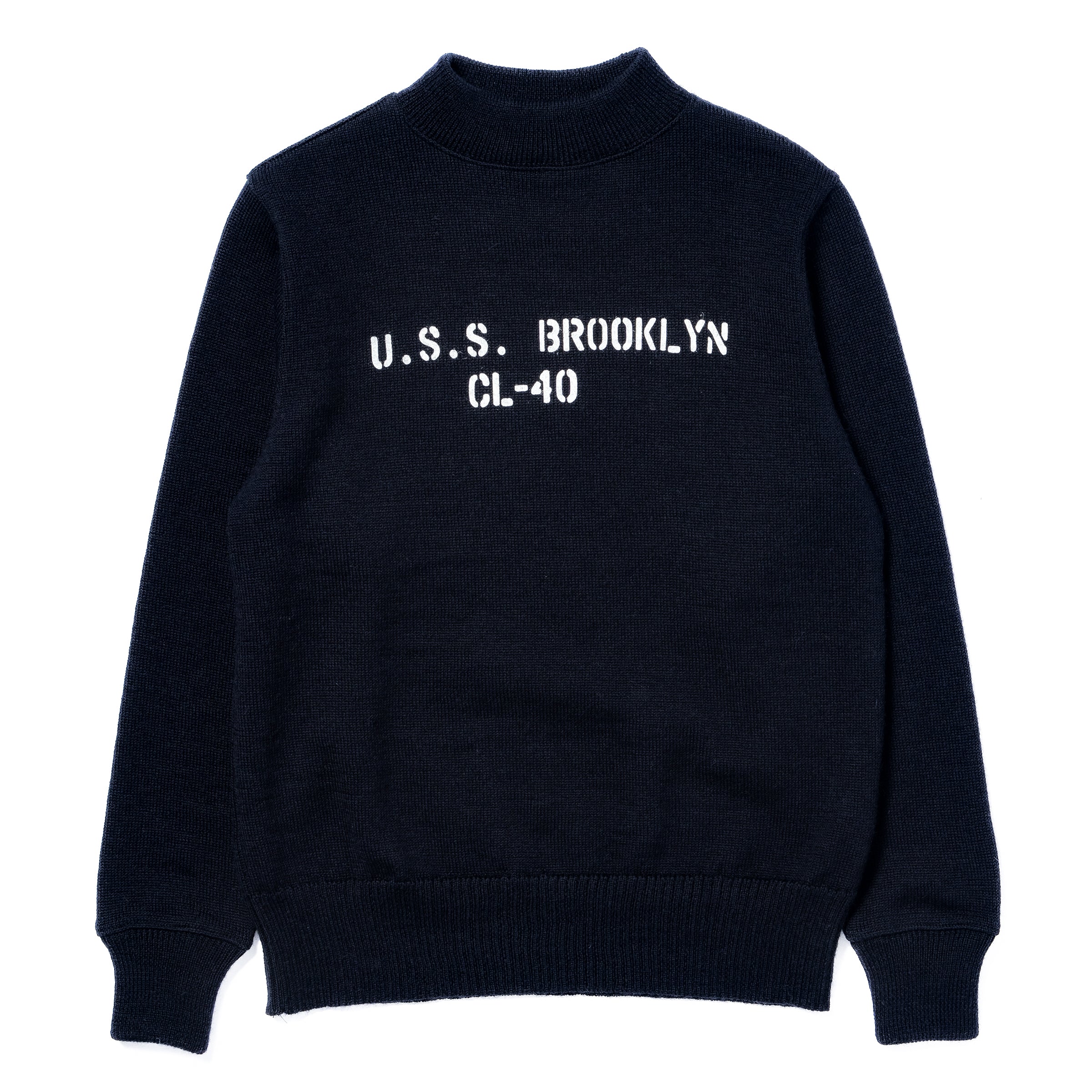 U.S.N. BLUE WOOL JERSEY / U.S.S. BROOKLYN – The Real McCoy's