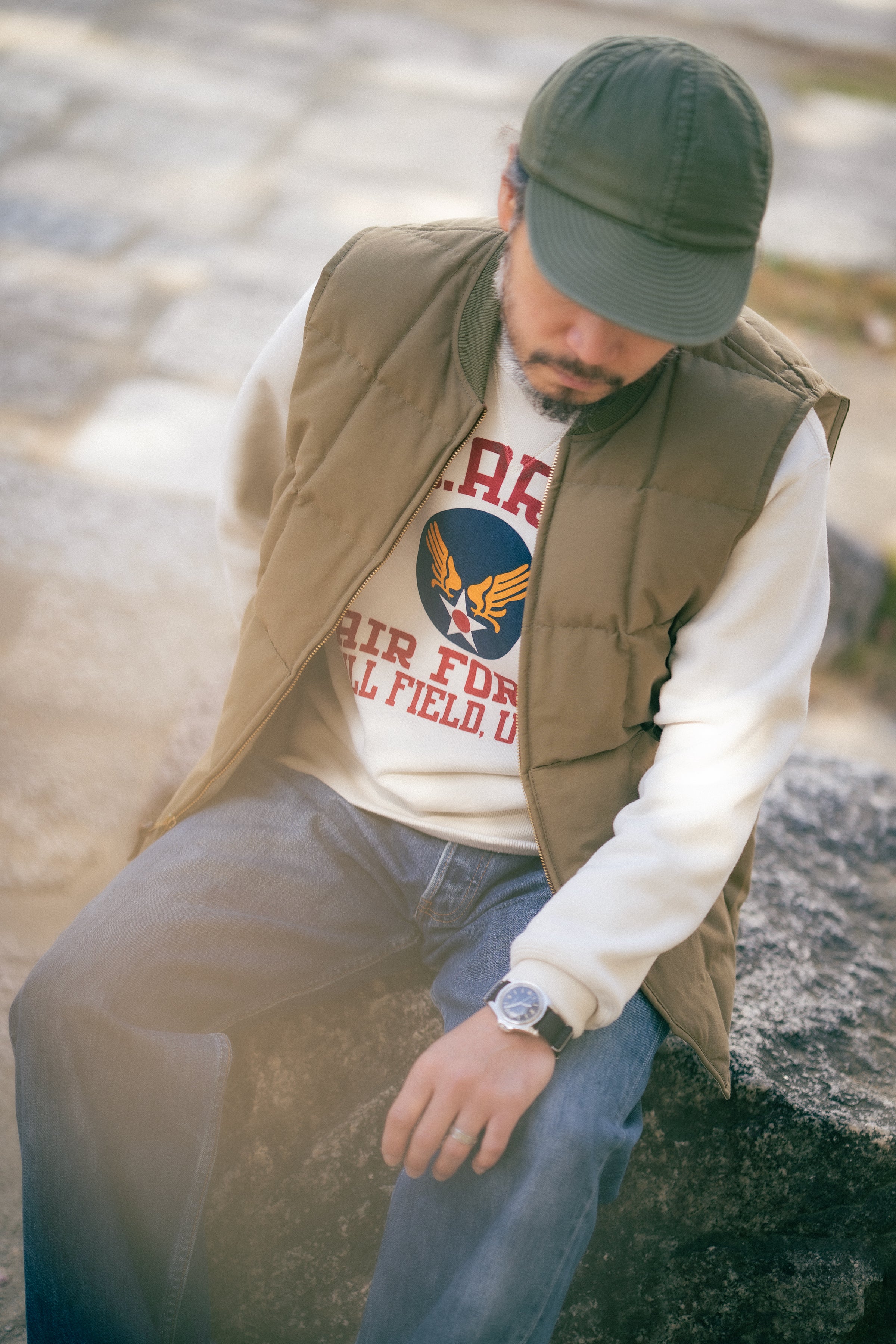 MILITARY PRINT SWEATSHIRT / U.S. ARMY AIR FORCE, HILL FIELD – The