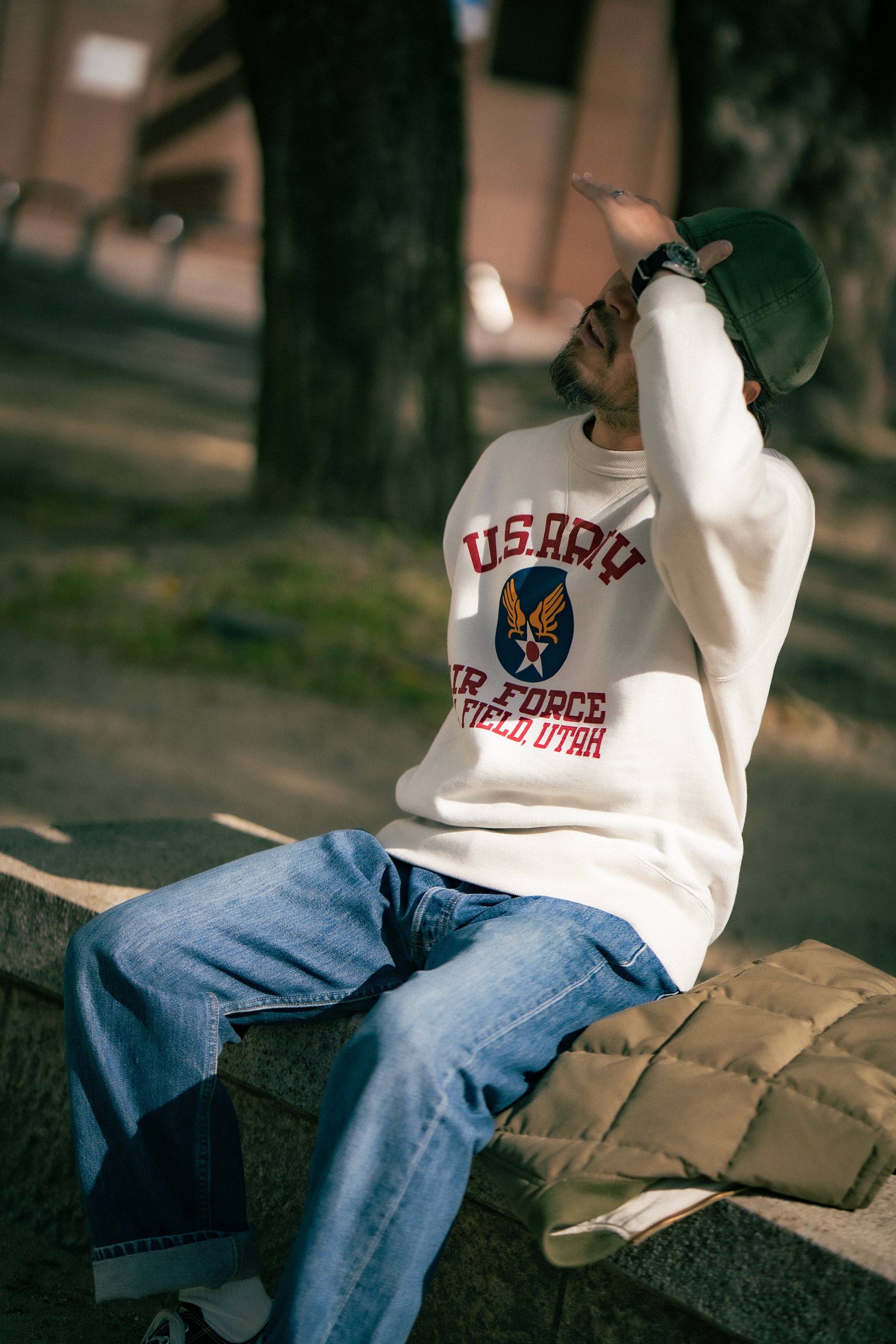 MILITARY PRINT SWEATSHIRT / U.S. ARMY AIR FORCE, HILL FIELD – The