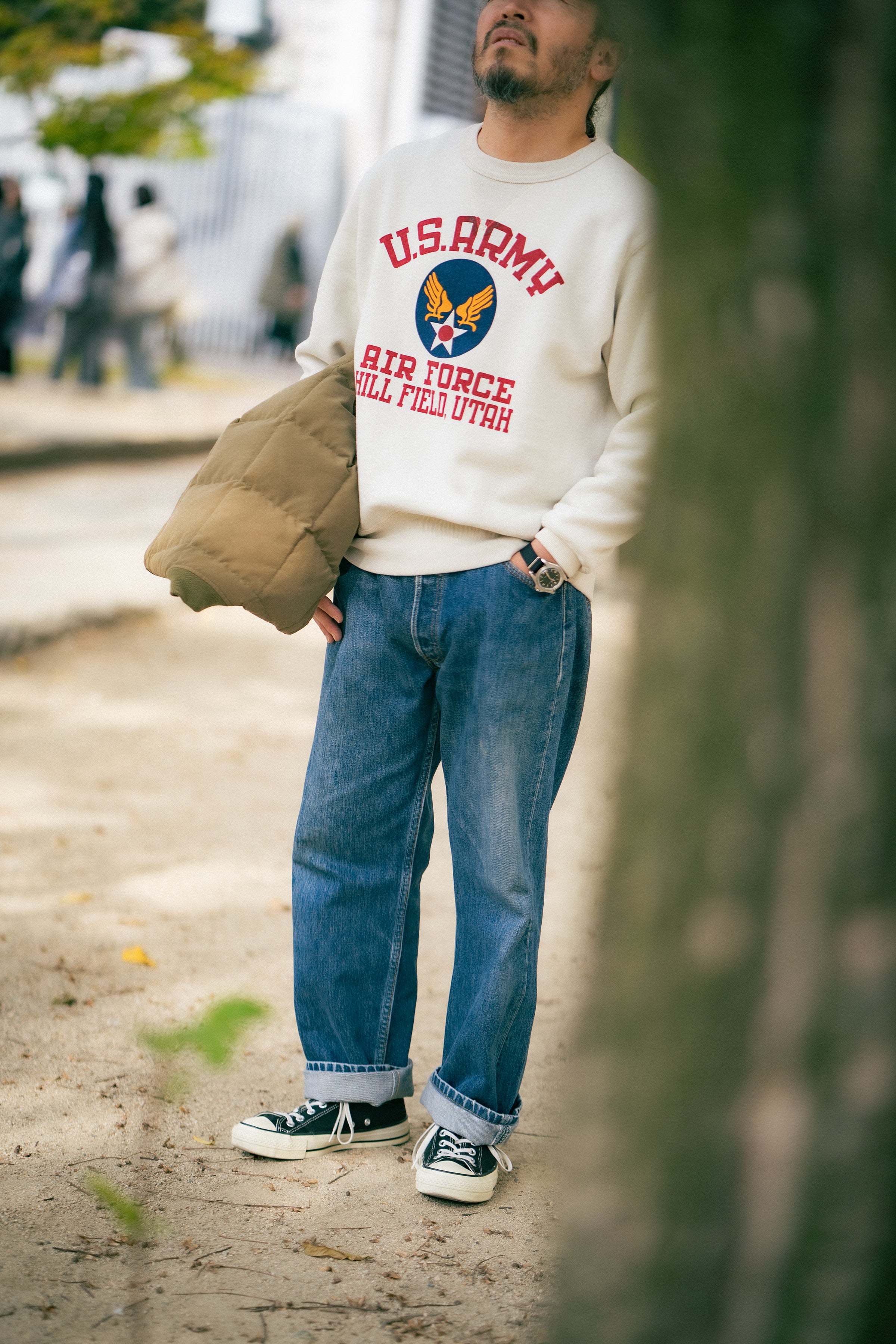 MILITARY PRINT SWEATSHIRT / U.S. ARMY AIR FORCE, HILL FIELD – The