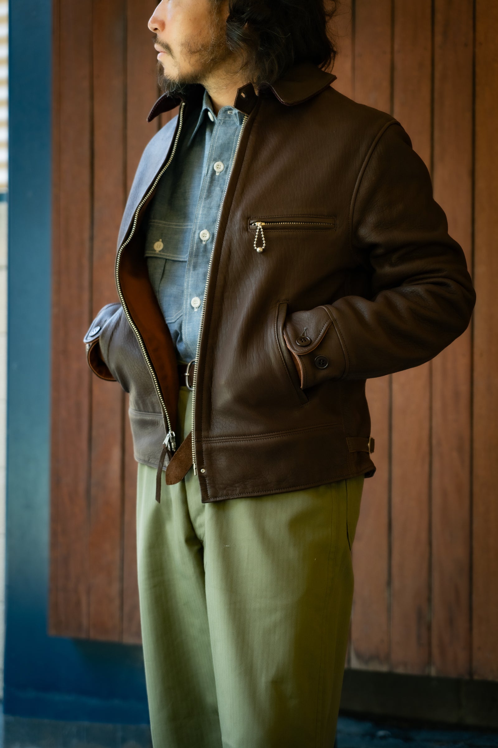 30s LEATHER SPORTS JACKET / FREEMAN (DEERSKIN) Gallery Image 2